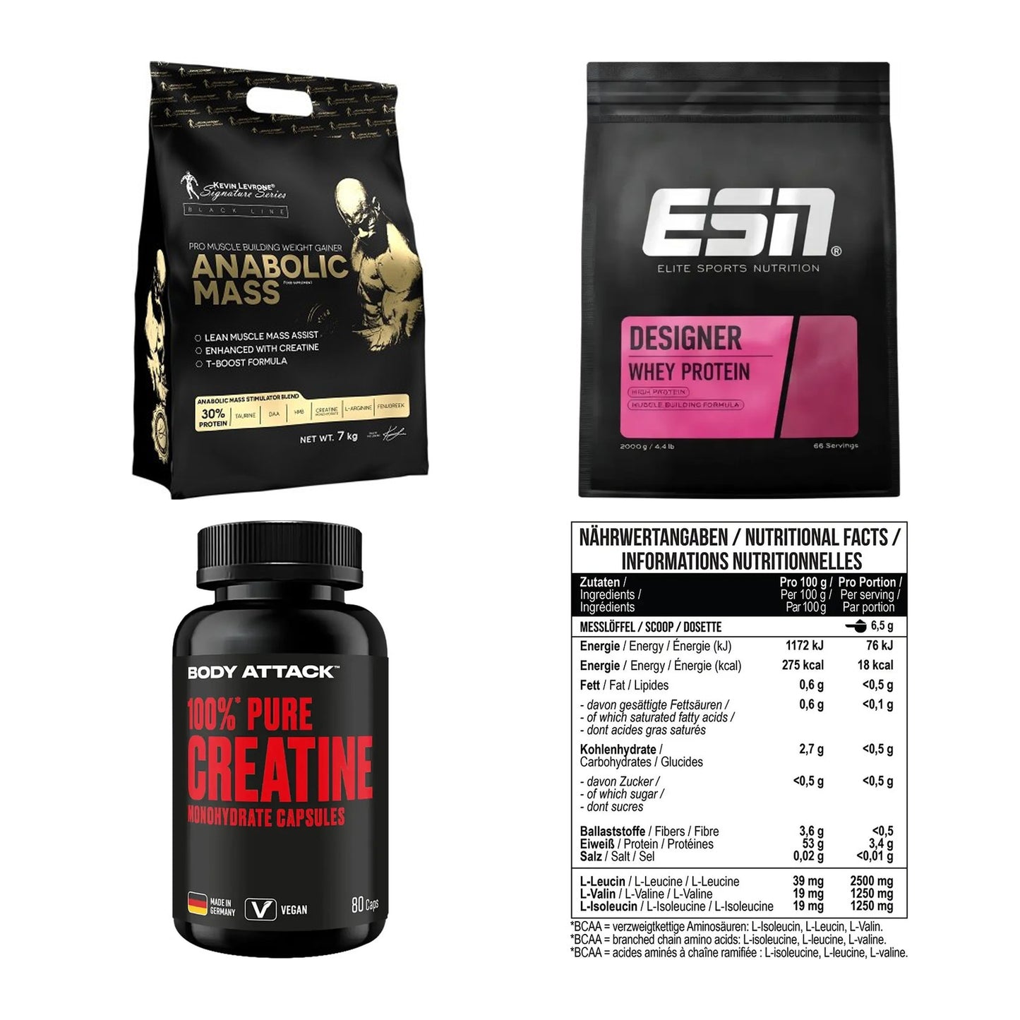 Masseaufbau für Fortgeschrittene: Kevin Levrone Anabolic + 3 weitere – alle enthaltenen Artikel