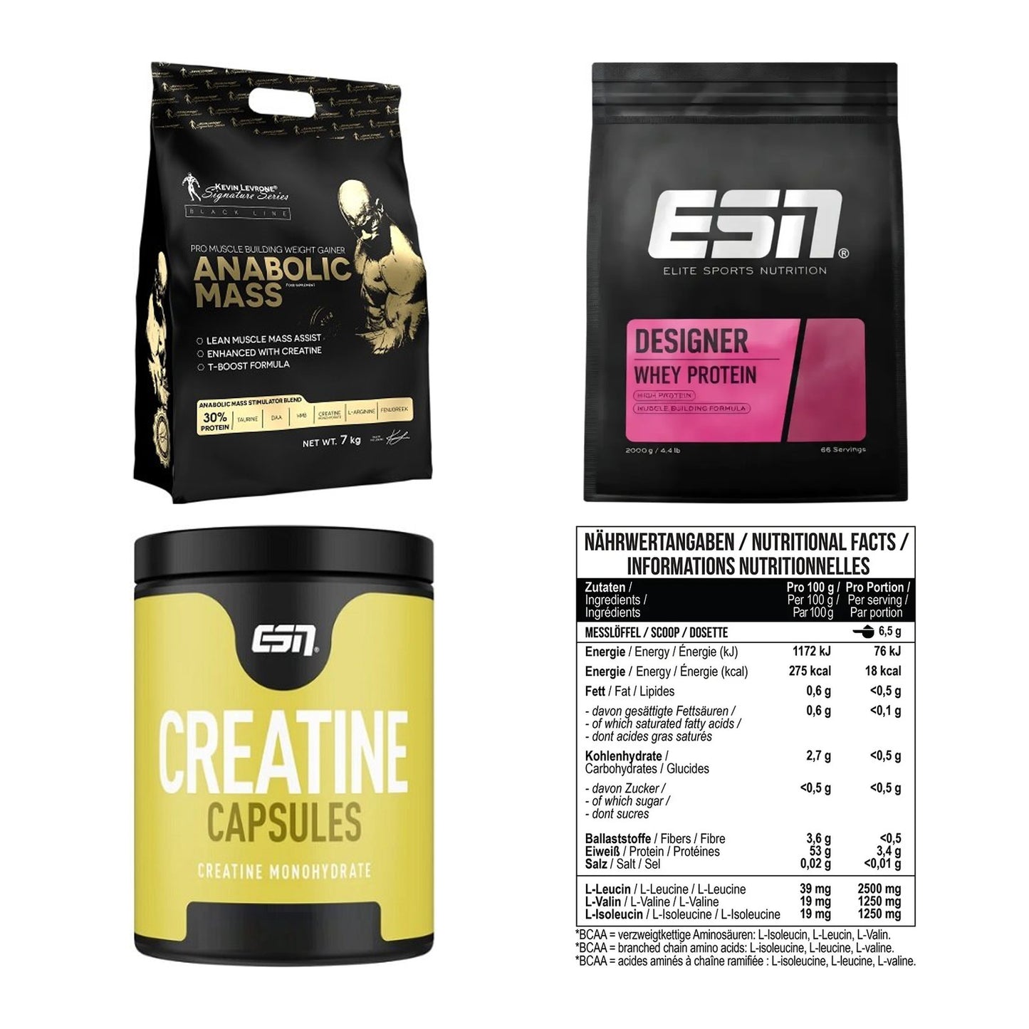 Masseaufbau für Fortgeschrittene: Kevin Levrone Anabolic + 3 weitere – alle enthaltenen Artikel