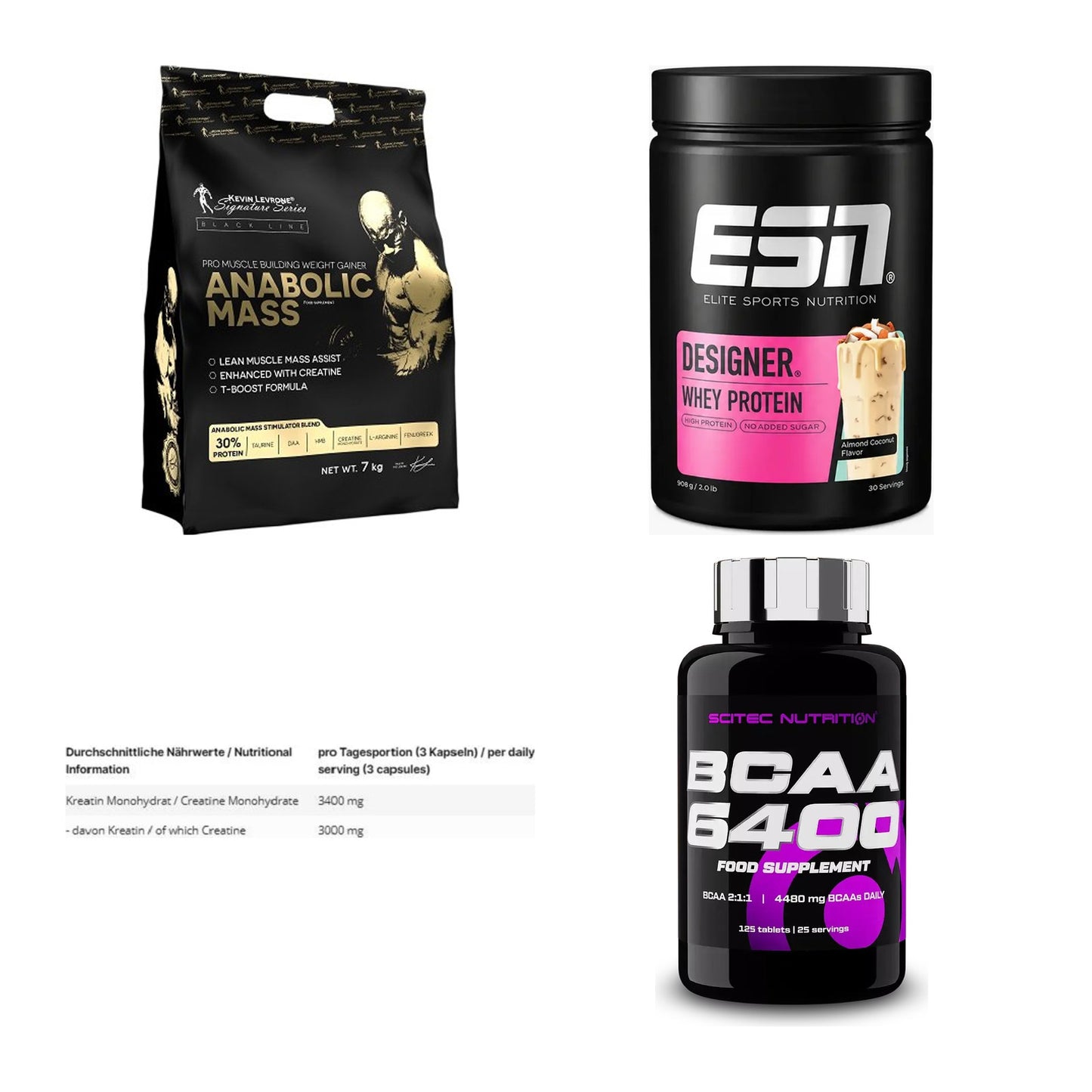 Masseaufbau für Fortgeschrittene: Kevin Levrone Anabolic + 3 weitere – alle enthaltenen Artikel