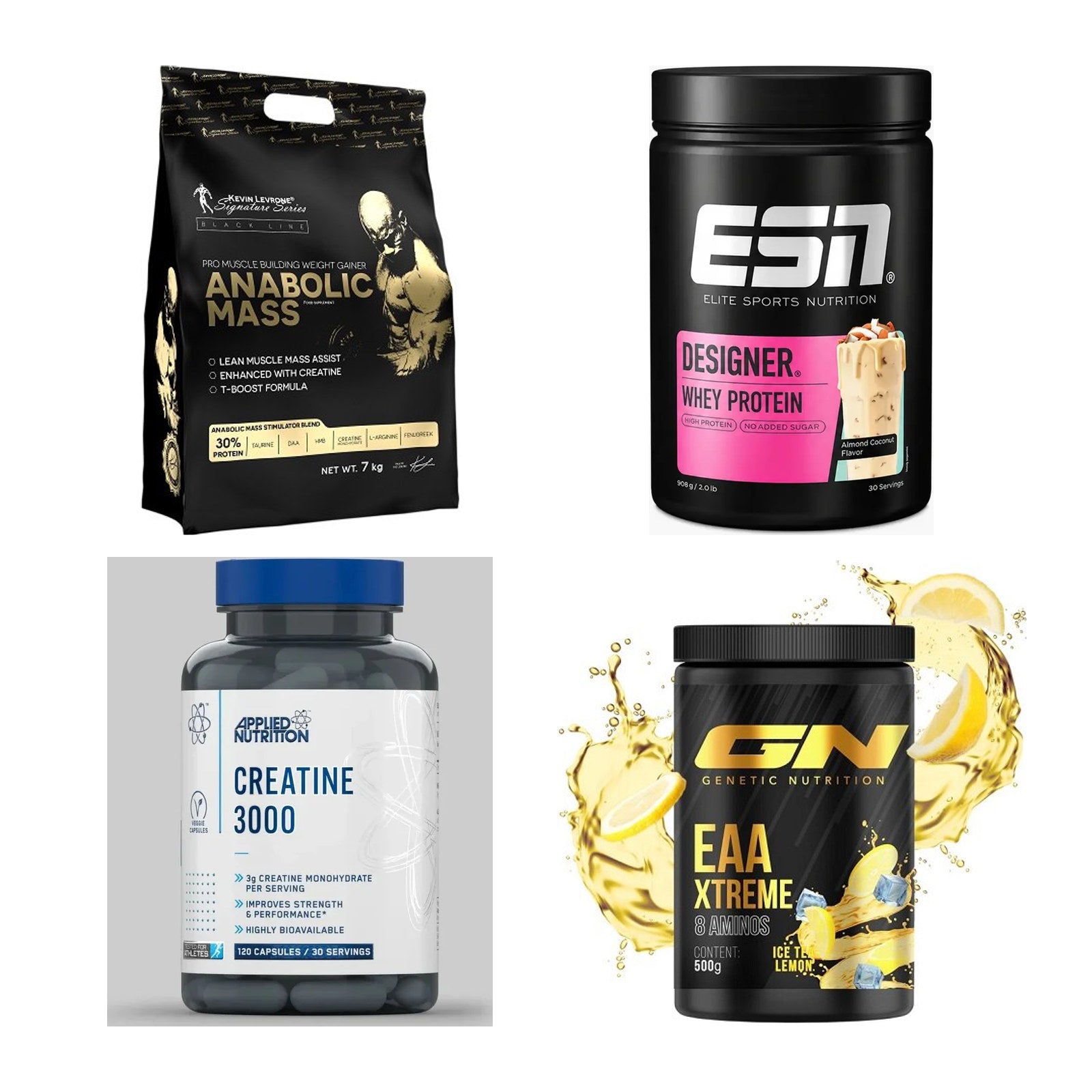 Masseaufbau für Fortgeschrittene: Kevin Levrone Anabolic + 3 weitere – alle enthaltenen Artikel