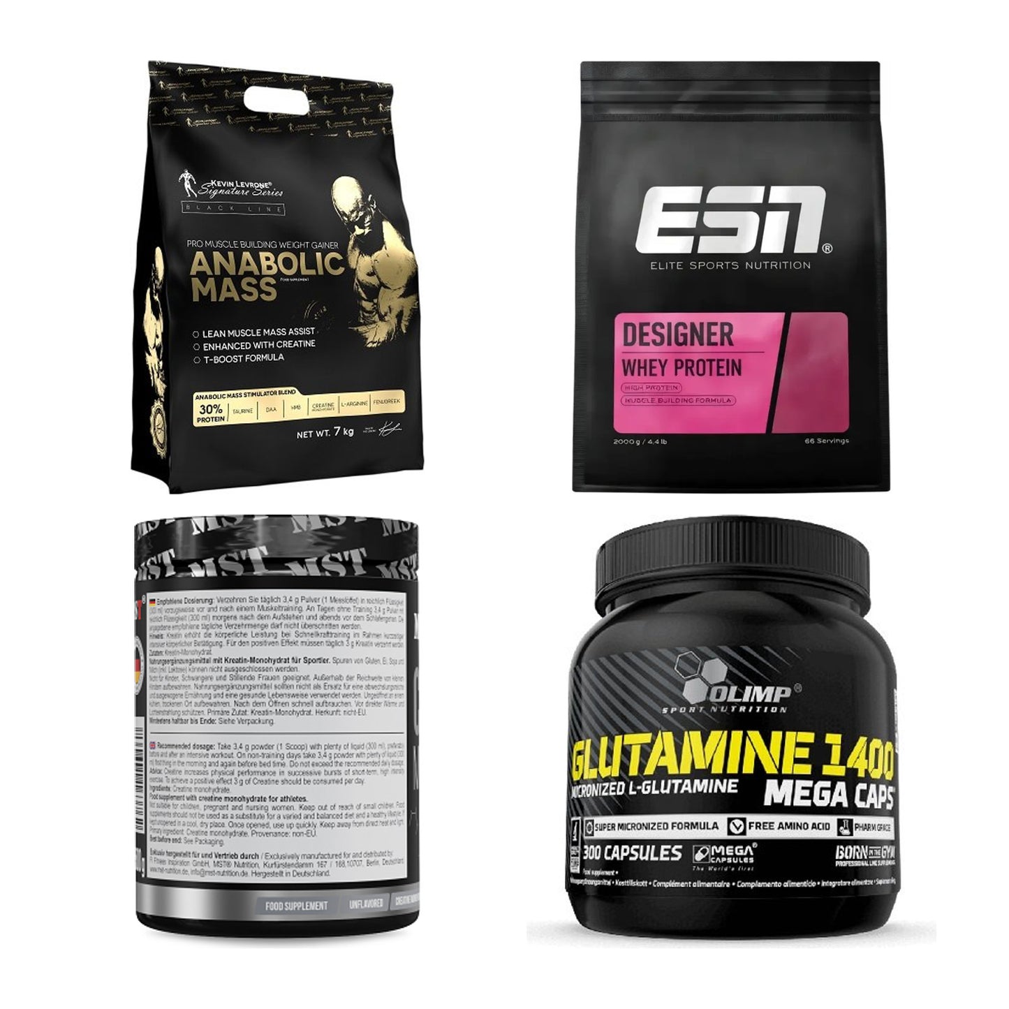 Masseaufbau für Fortgeschrittene: Kevin Levrone Anabolic + 3 weitere – alle enthaltenen Artikel