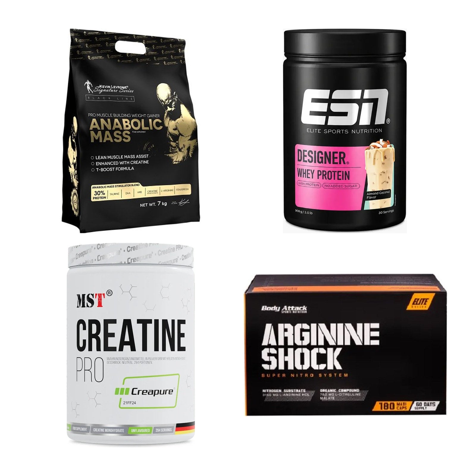 Masseaufbau für Fortgeschrittene: Kevin Levrone Anabolic + 3 weitere – alle enthaltenen Artikel