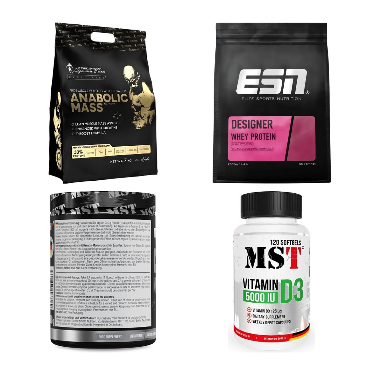 Masseaufbau für Fortgeschrittene: Kevin Levrone Anabolic + 3 weitere – alle enthaltenen Artikel