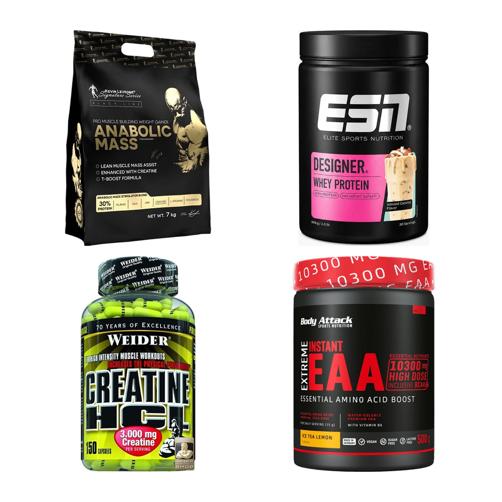 Masseaufbau für Fortgeschrittene: Kevin Levrone Anabolic + 3 weitere – alle enthaltenen Artikel