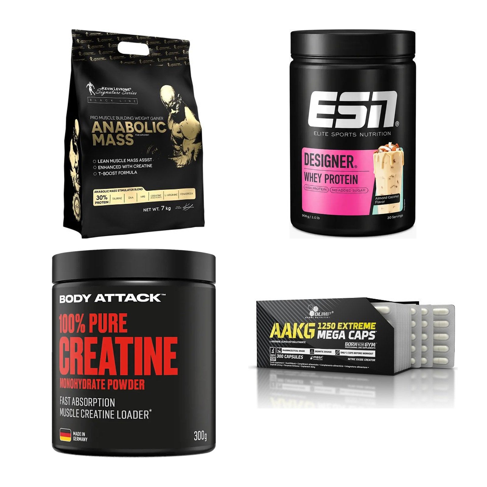 Masseaufbau für Fortgeschrittene: Kevin Levrone Anabolic + 3 weitere – alle enthaltenen Artikel