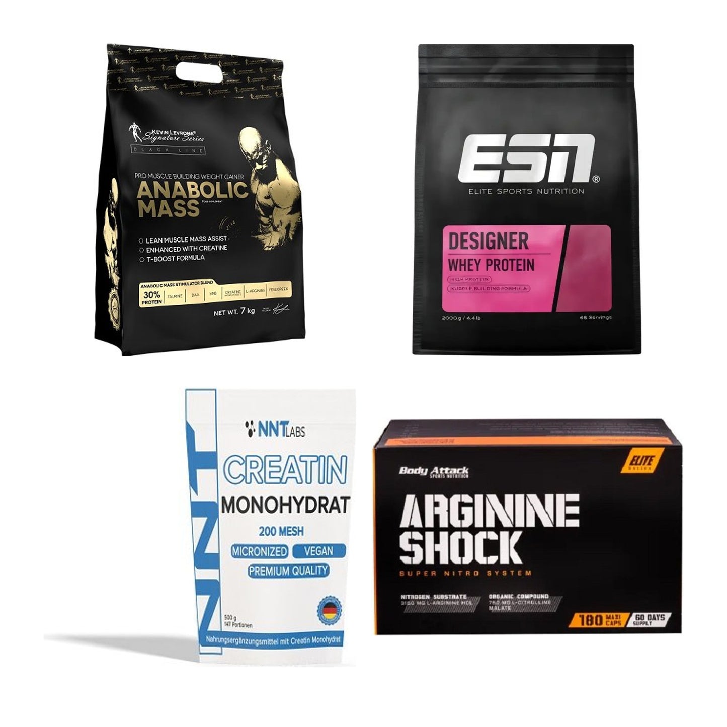 Masseaufbau für Fortgeschrittene: Kevin Levrone Anabolic + 3 weitere – alle enthaltenen Artikel