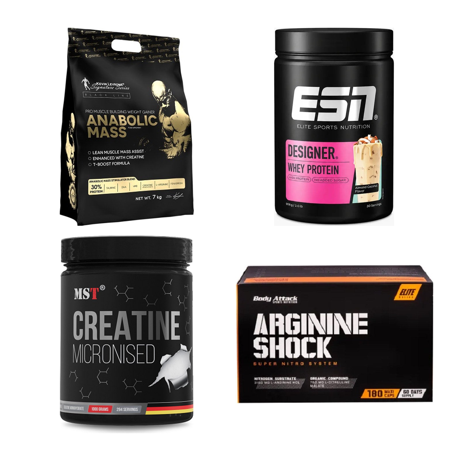 Masseaufbau für Fortgeschrittene: Kevin Levrone Anabolic + 3 weitere – alle enthaltenen Artikel
