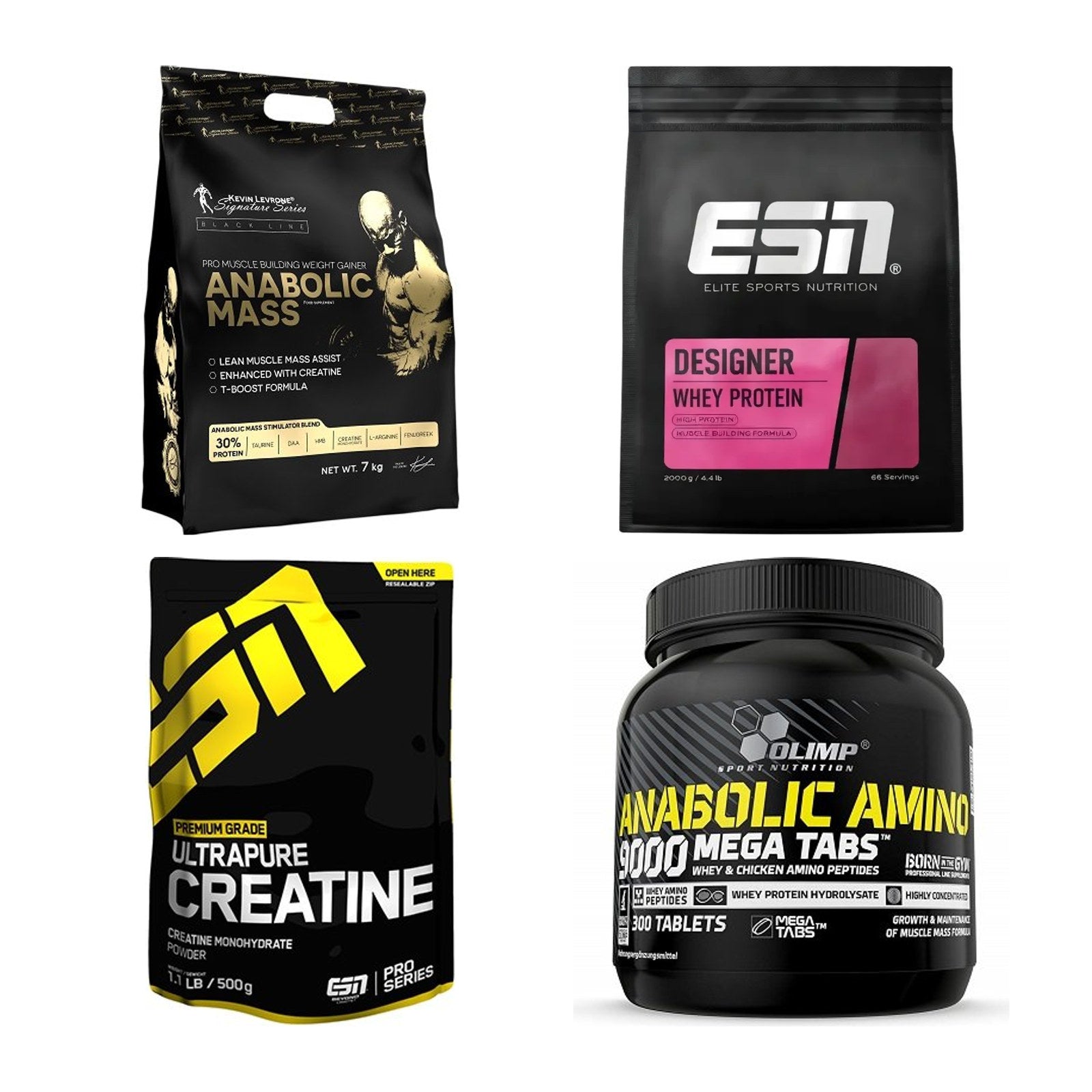 Masseaufbau für Fortgeschrittene: Kevin Levrone Anabolic + 3 weitere – alle enthaltenen Artikel