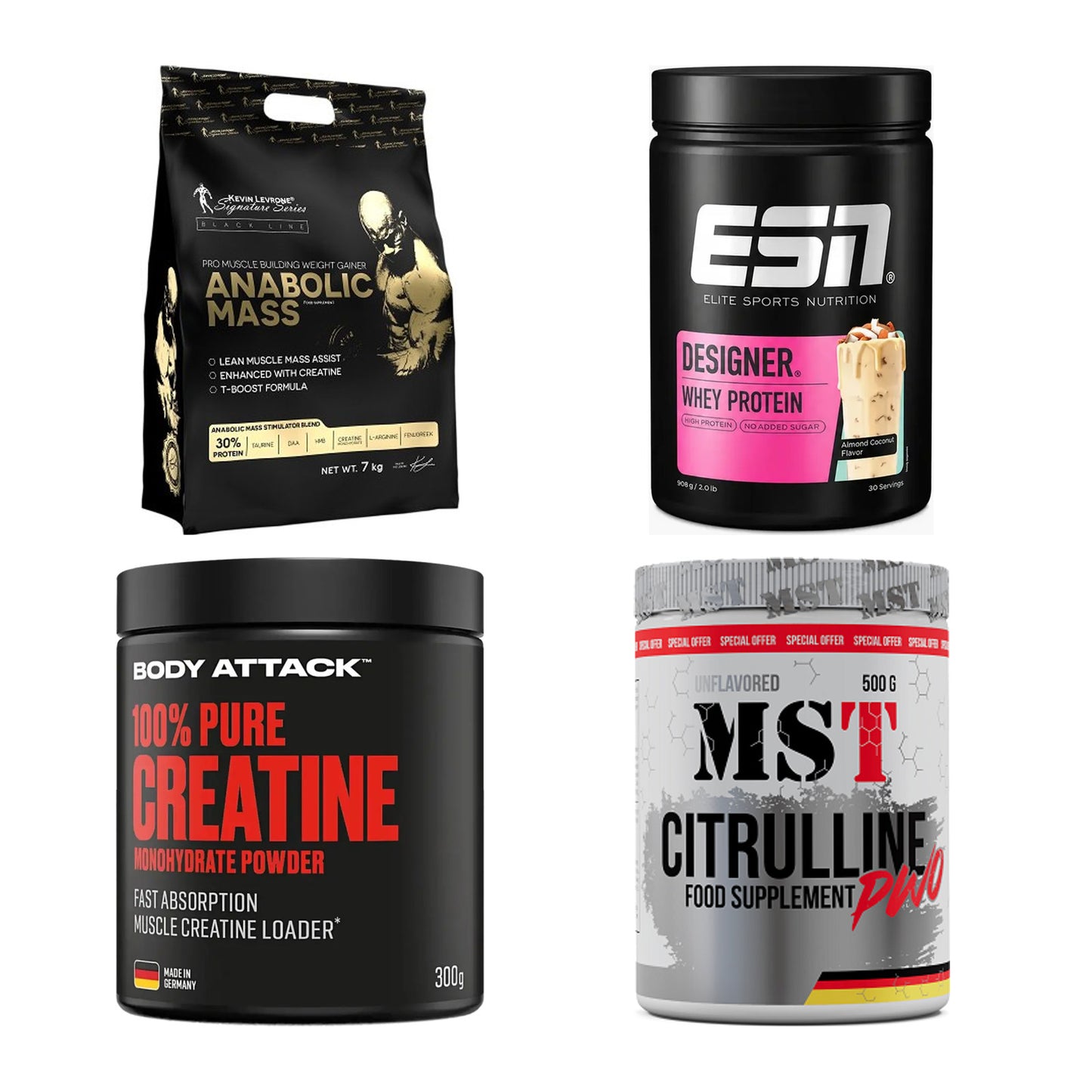 Masseaufbau für Fortgeschrittene: Kevin Levrone Anabolic + 3 weitere – alle enthaltenen Artikel