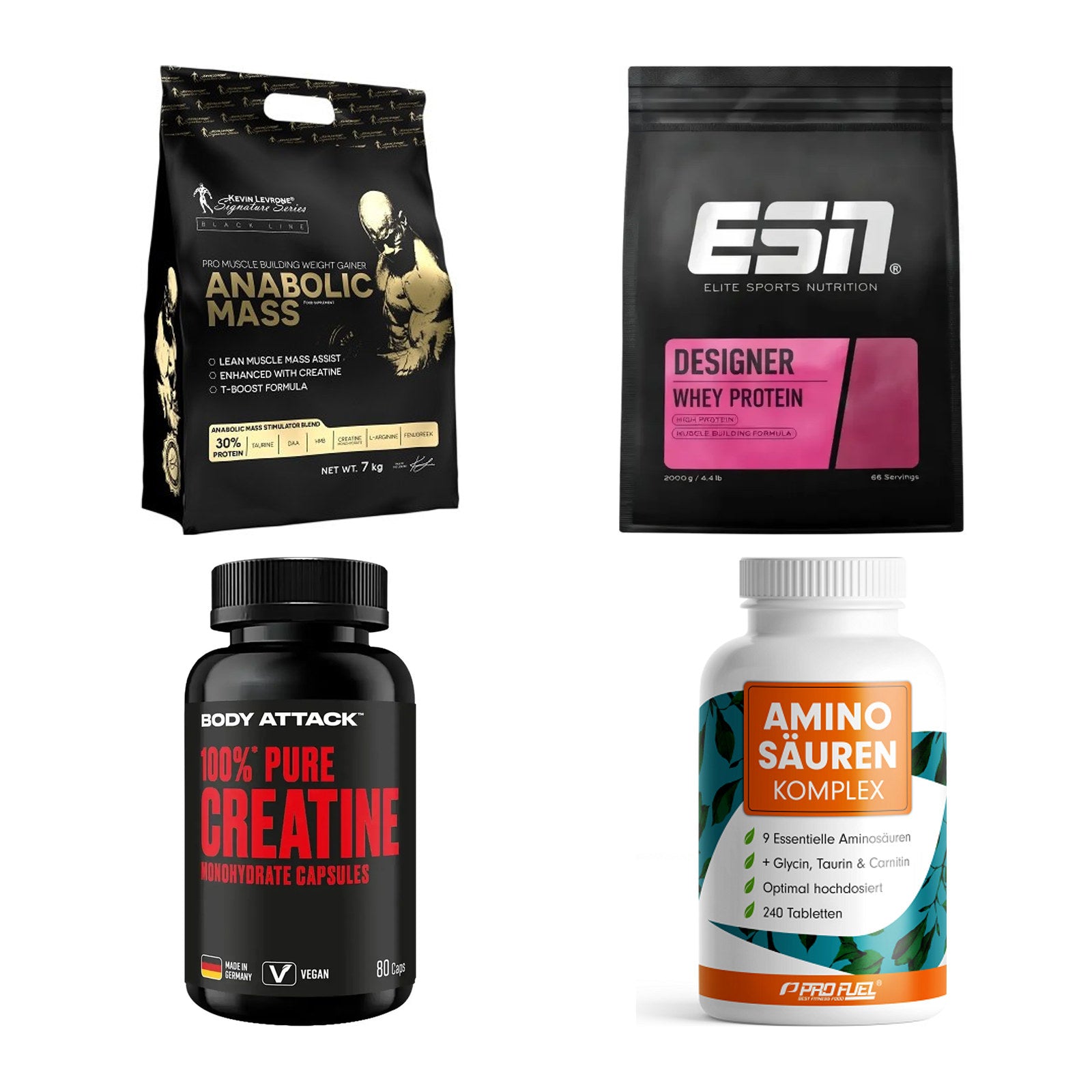 Masseaufbau für Fortgeschrittene: Kevin Levrone Anabolic + 3 weitere – alle enthaltenen Artikel