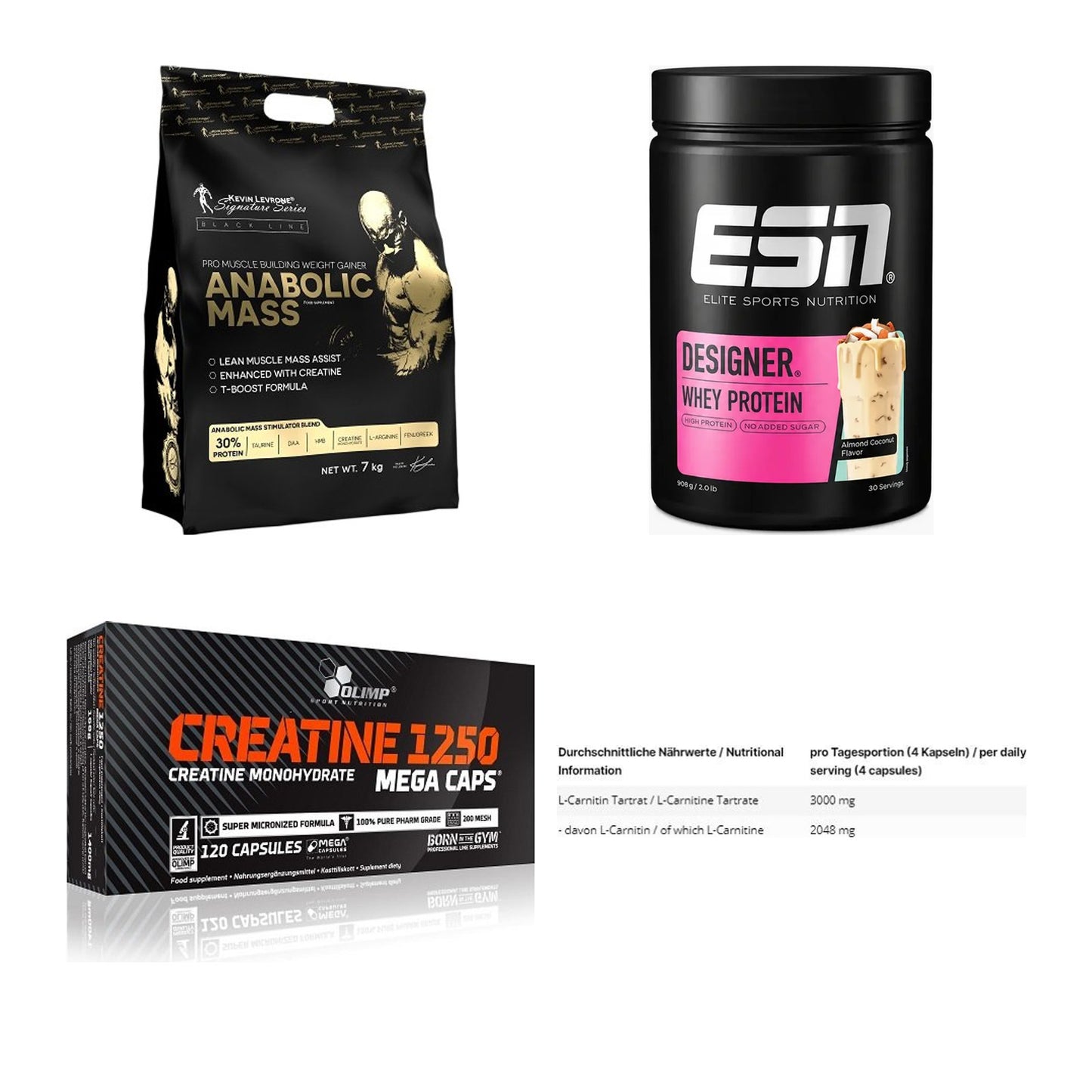 Masseaufbau für Fortgeschrittene: Kevin Levrone Anabolic + 3 weitere – alle enthaltenen Artikel