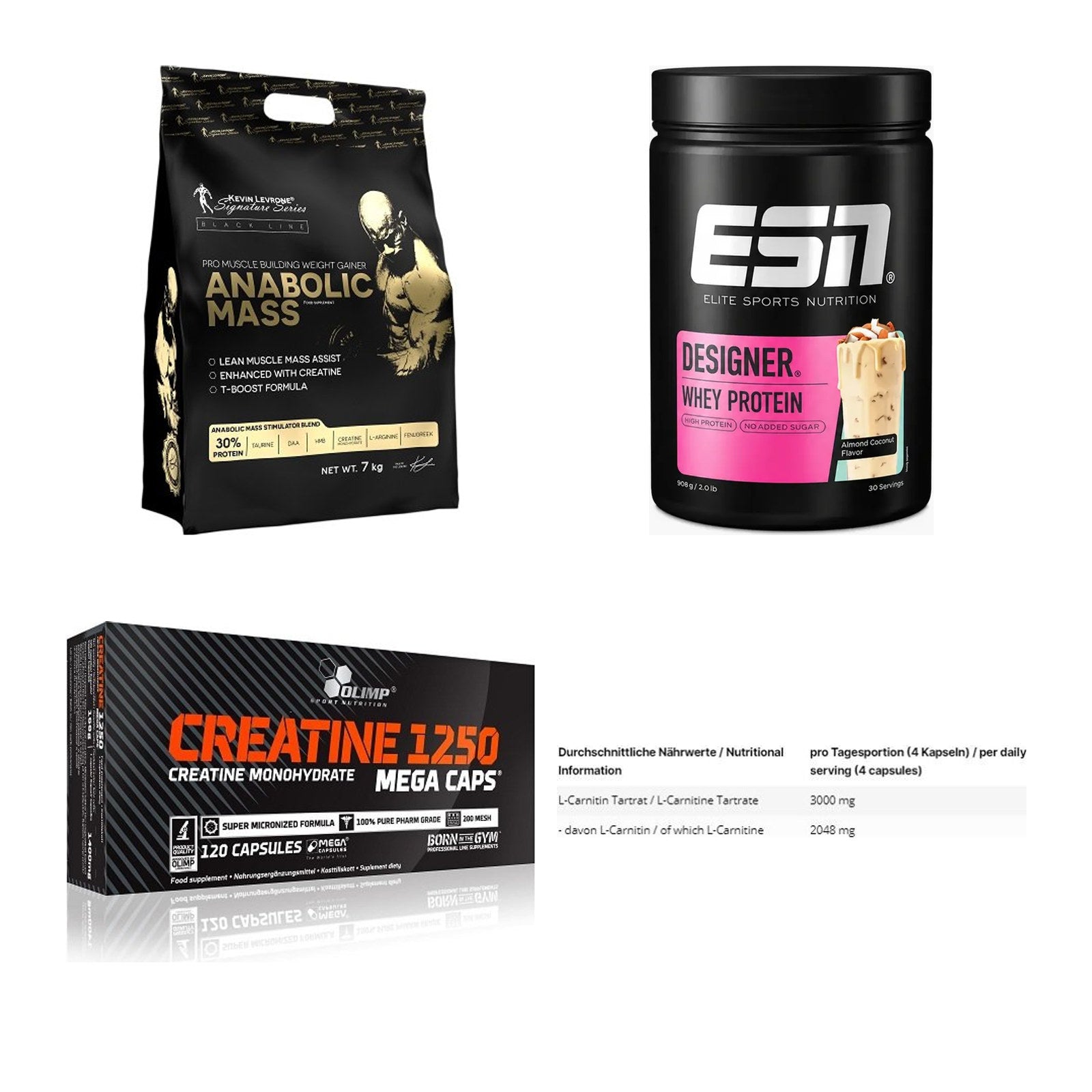 Masseaufbau für Fortgeschrittene: Kevin Levrone Anabolic + 3 weitere – alle enthaltenen Artikel