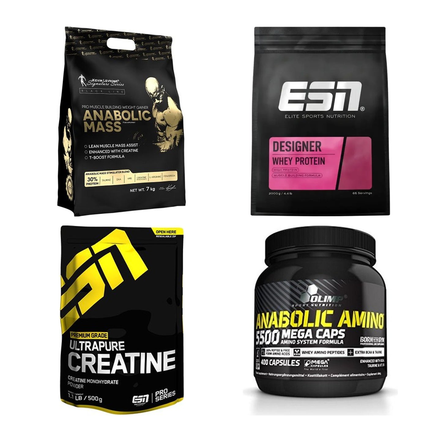 Masseaufbau für Fortgeschrittene: Kevin Levrone Anabolic + 3 weitere – alle enthaltenen Artikel