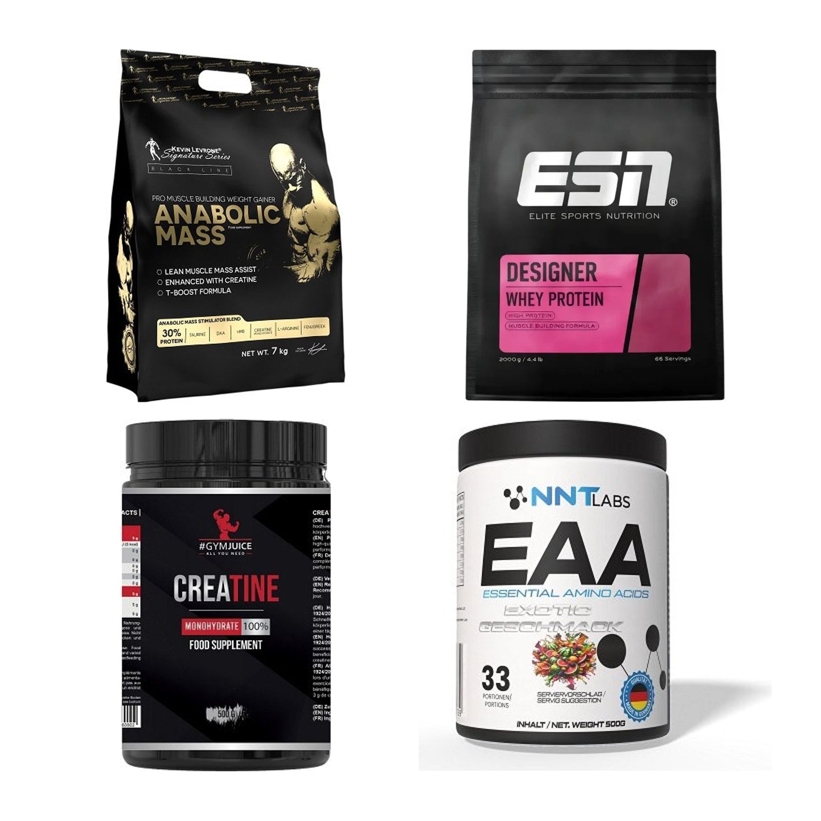 Masseaufbau für Fortgeschrittene: Kevin Levrone Anabolic + 3 weitere – alle enthaltenen Artikel