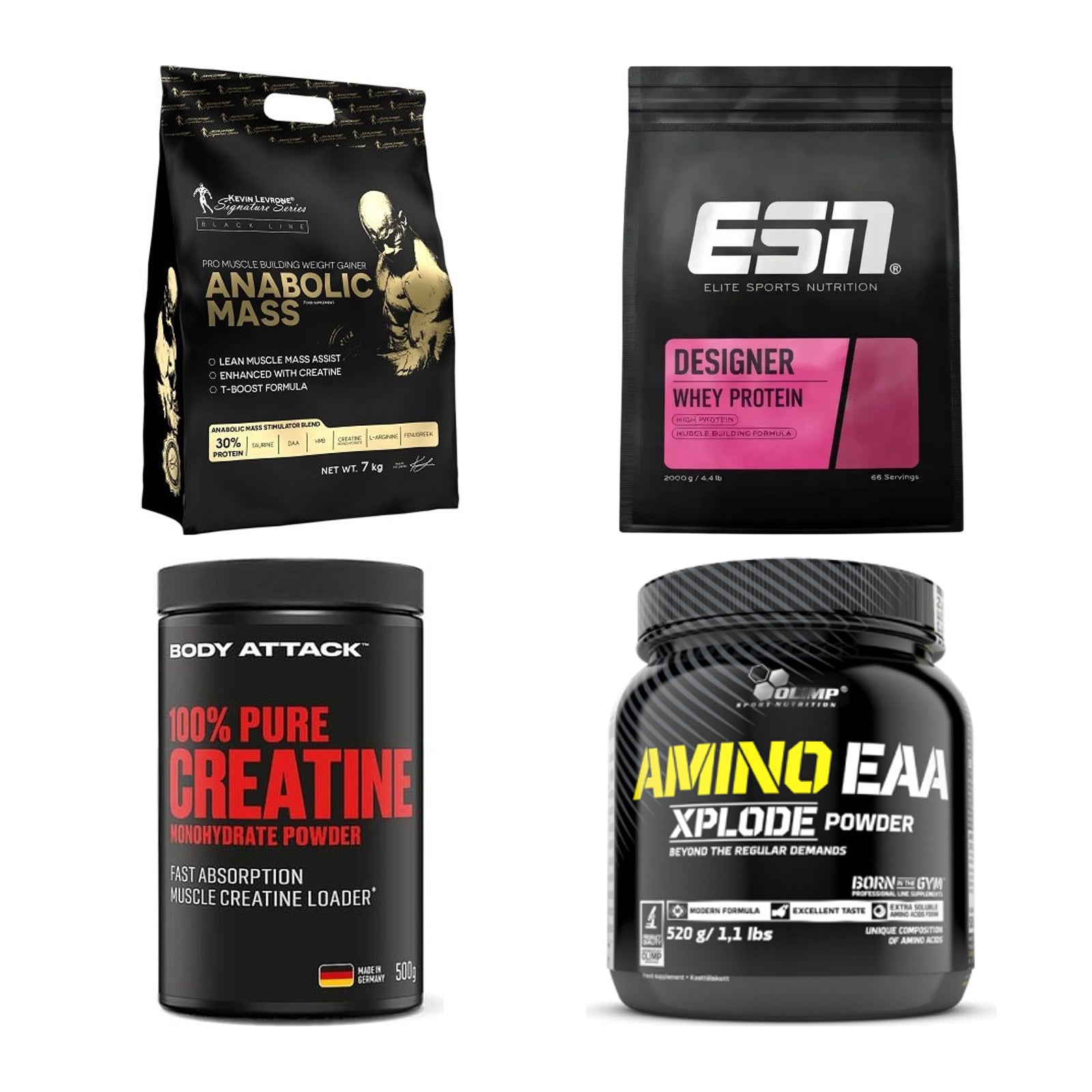 Masseaufbau für Fortgeschrittene: Kevin Levrone Anabolic + 3 weitere – alle enthaltenen Artikel
