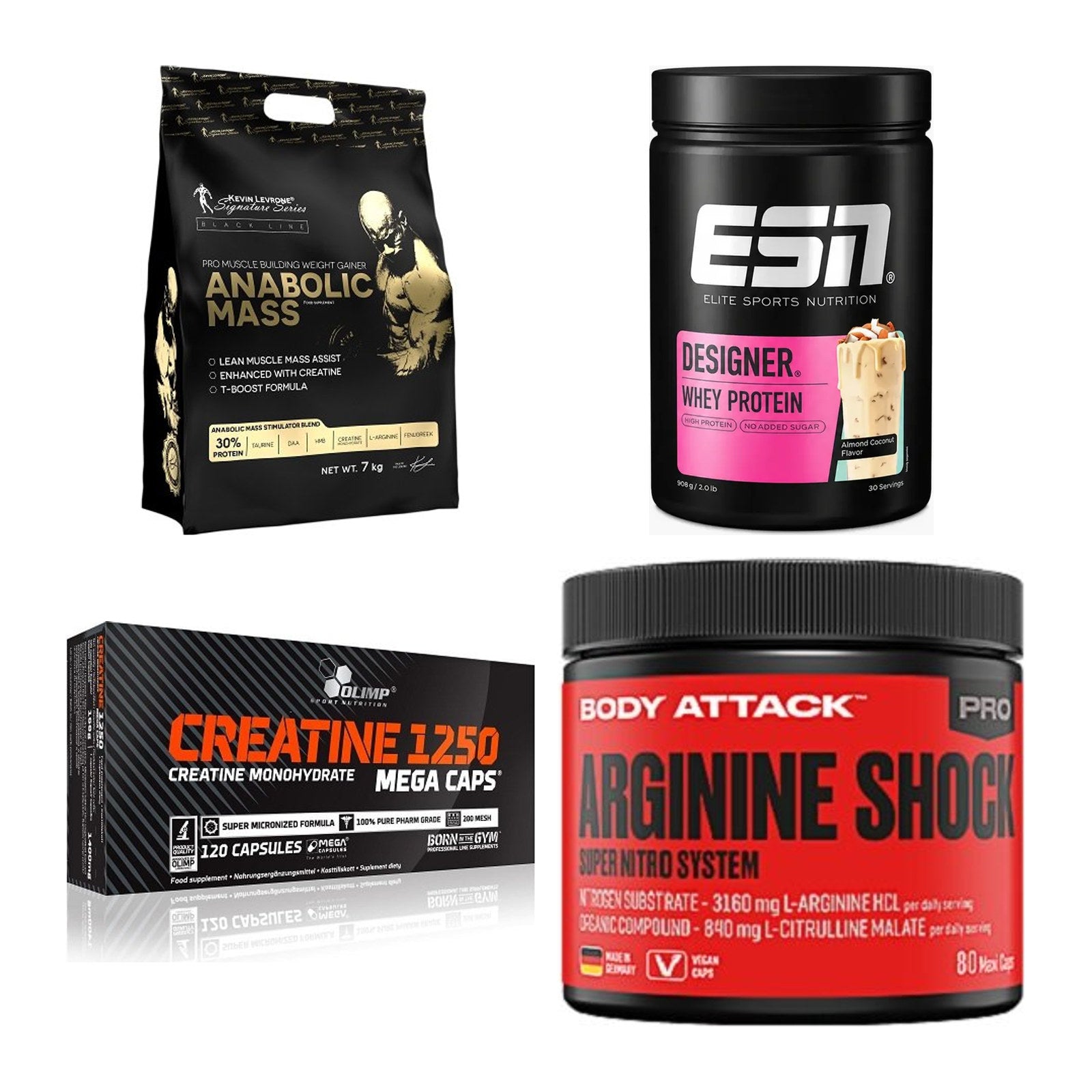 Masseaufbau für Fortgeschrittene: Kevin Levrone Anabolic + 3 weitere – alle enthaltenen Artikel