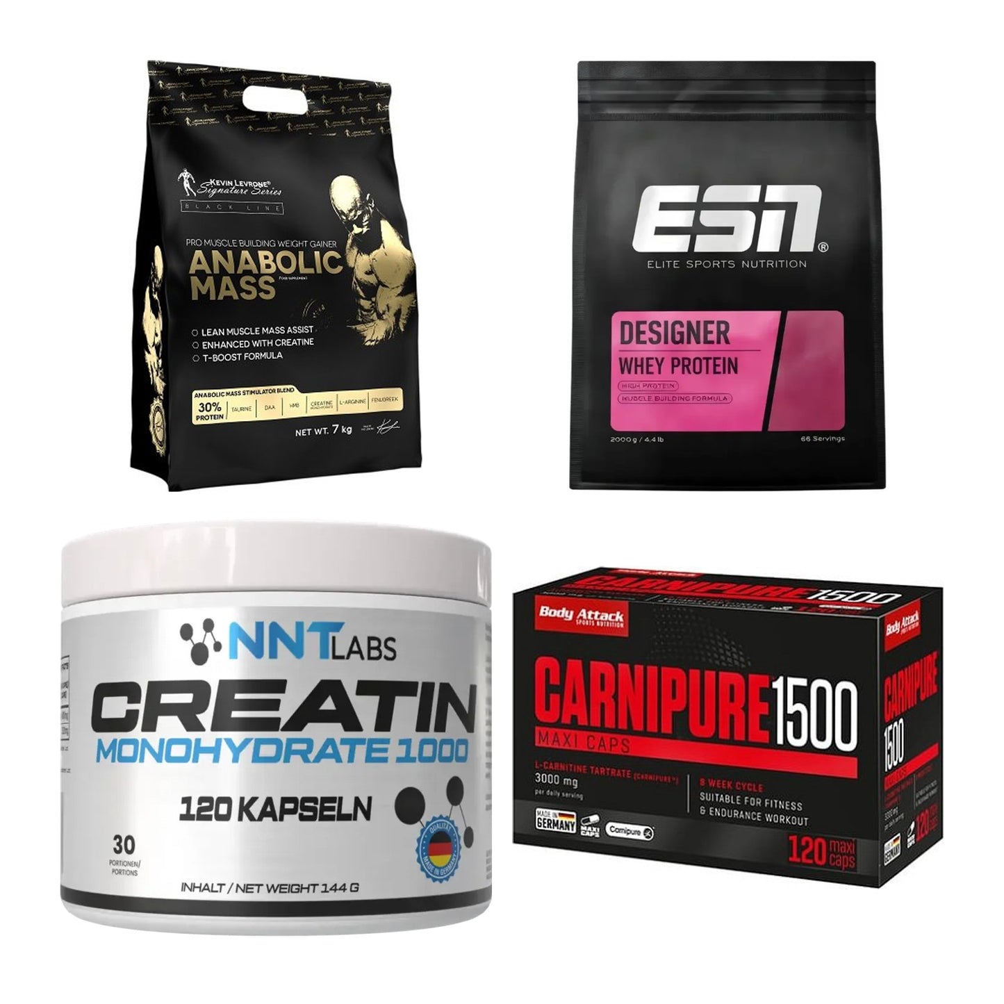 Masseaufbau für Fortgeschrittene: Kevin Levrone Anabolic + 3 weitere – alle enthaltenen Artikel