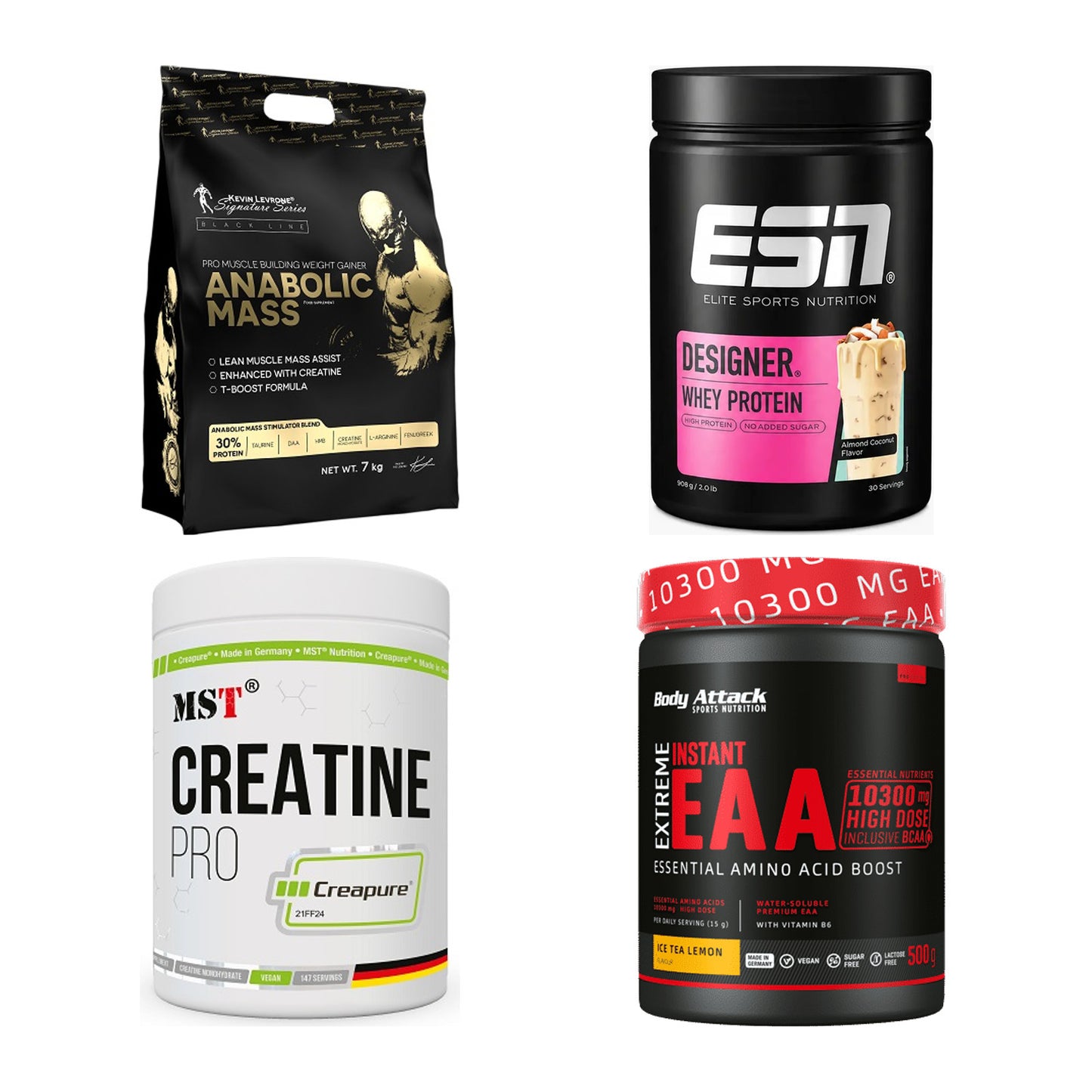 Masseaufbau für Fortgeschrittene: Kevin Levrone Anabolic + 3 weitere – alle enthaltenen Artikel