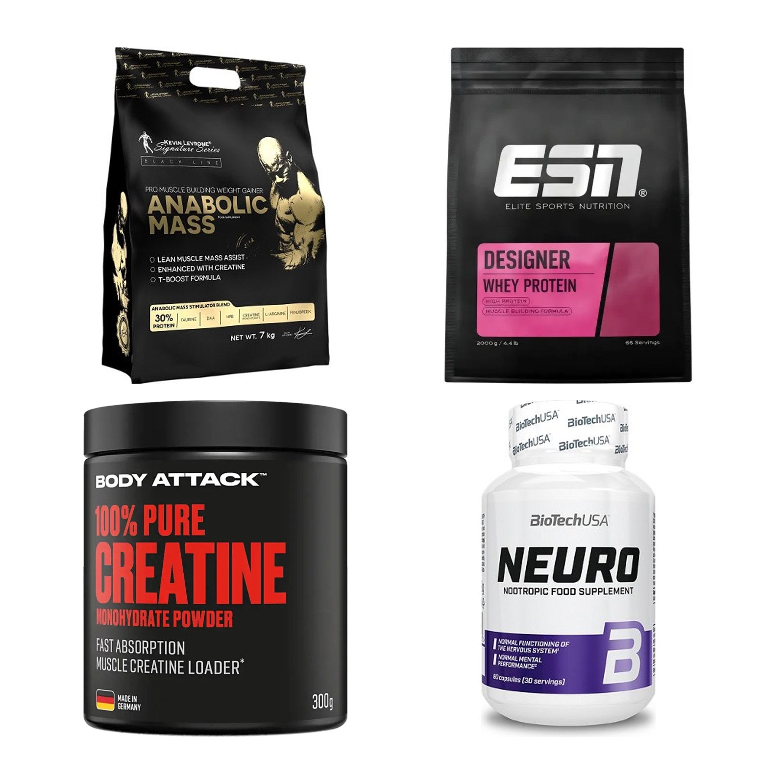 Masseaufbau für Fortgeschrittene: Kevin Levrone Anabolic + 3 weitere – alle enthaltenen Artikel