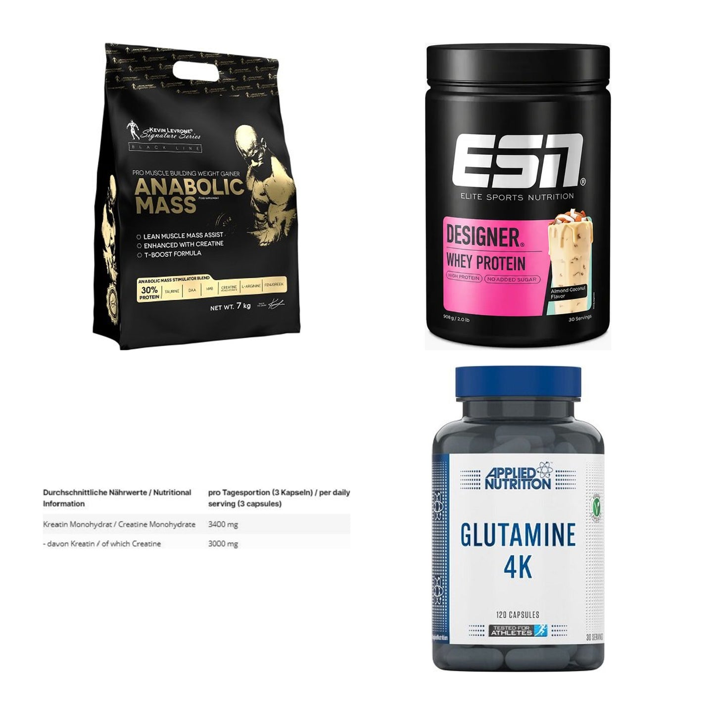 Masseaufbau für Fortgeschrittene: Kevin Levrone Anabolic + 3 weitere – alle enthaltenen Artikel