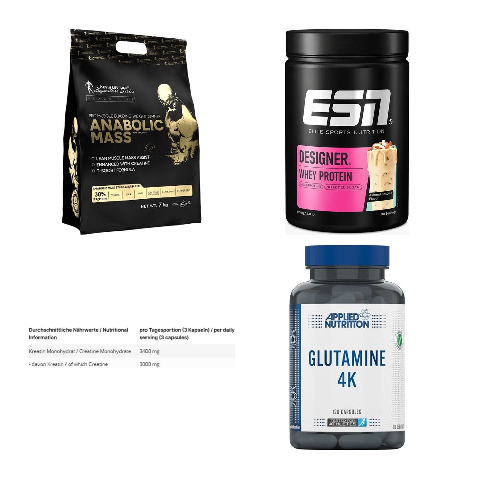 Masseaufbau für Fortgeschrittene: Kevin Levrone Anabolic + 3 weitere – alle enthaltenen Artikel