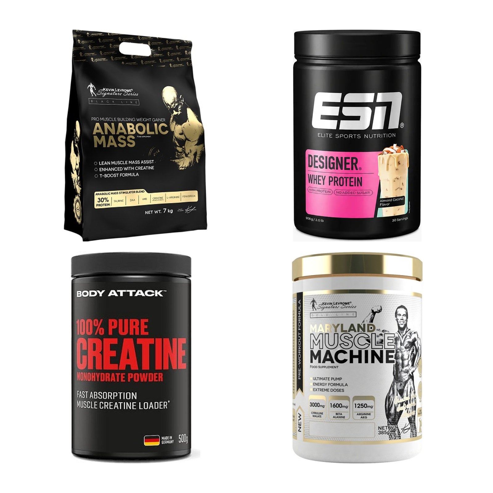 Masseaufbau für Fortgeschrittene: Kevin Levrone Anabolic + 3 weitere – alle enthaltenen Artikel