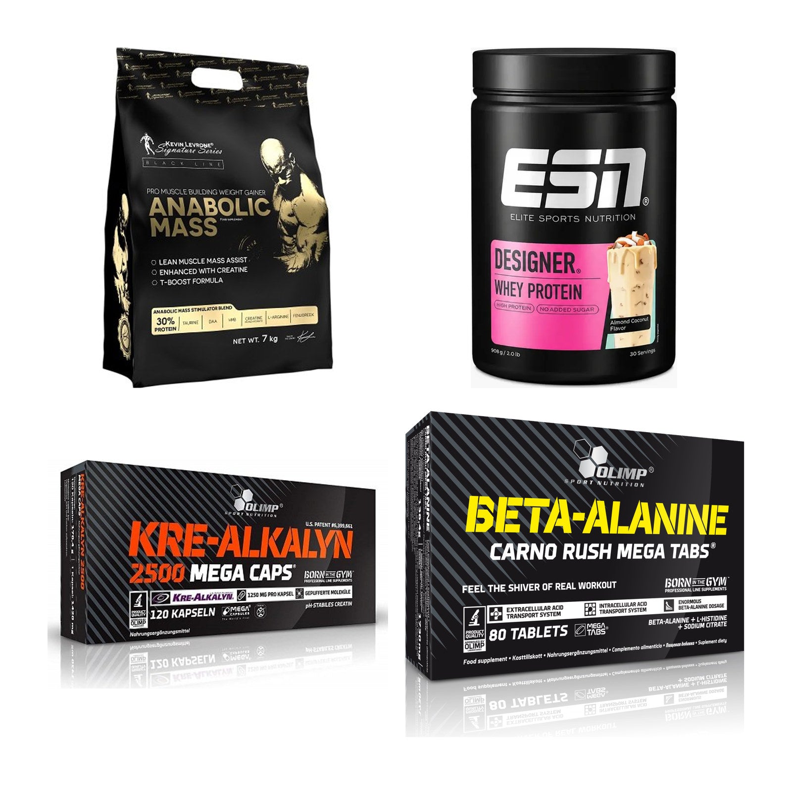 Masseaufbau für Fortgeschrittene: Kevin Levrone Anabolic + 3 weitere – alle enthaltenen Artikel