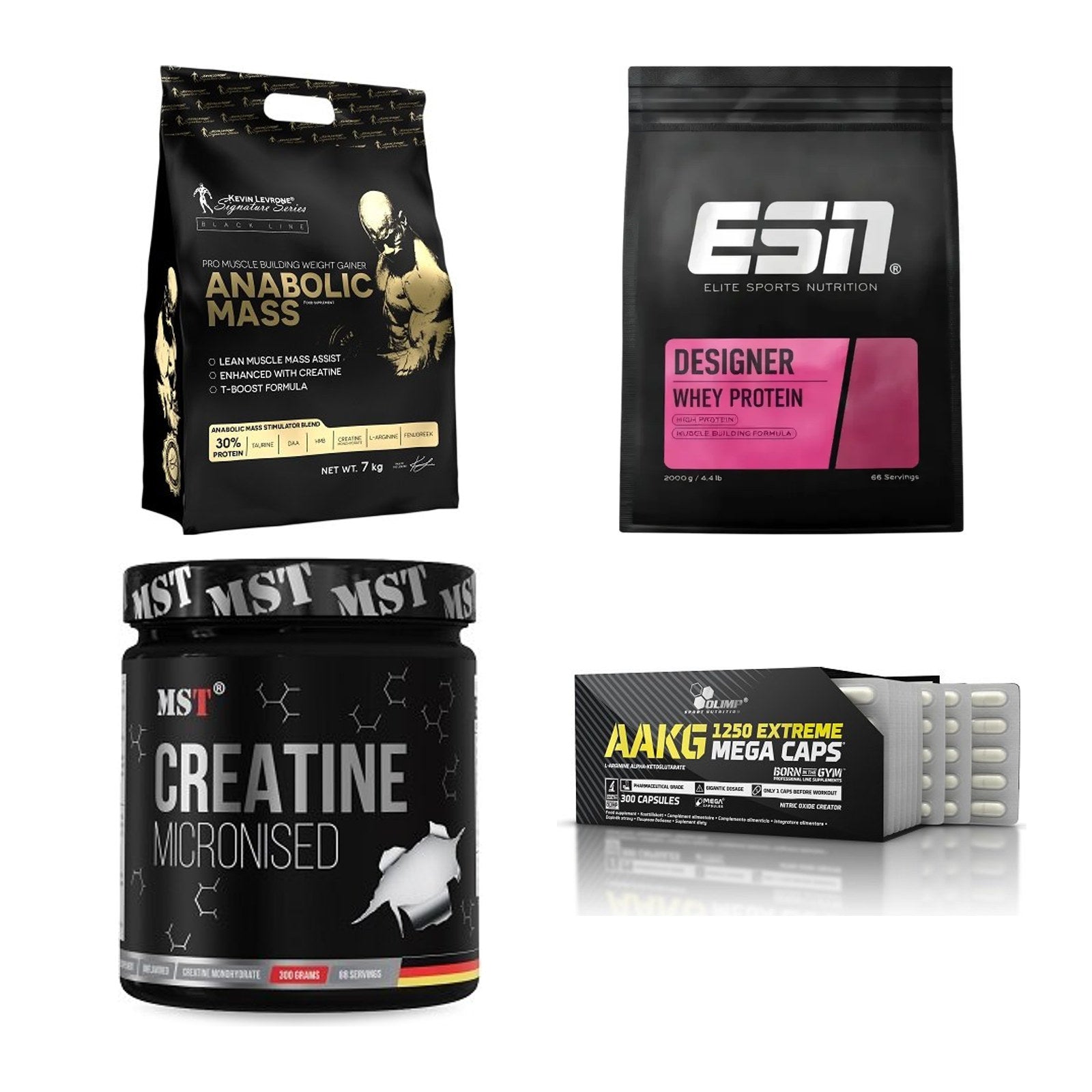 Masseaufbau für Fortgeschrittene: Kevin Levrone Anabolic + 3 weitere – alle enthaltenen Artikel