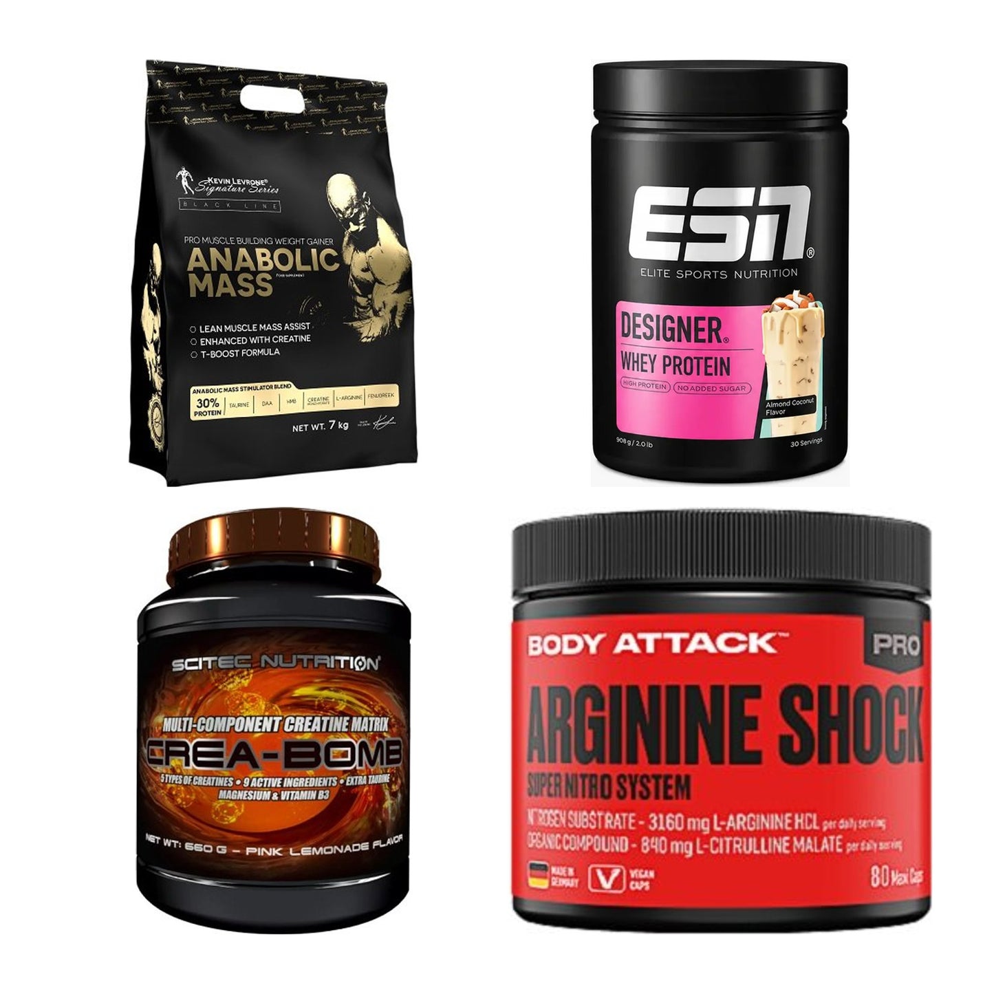 Masseaufbau für Fortgeschrittene: Kevin Levrone Anabolic + 3 weitere – alle enthaltenen Artikel