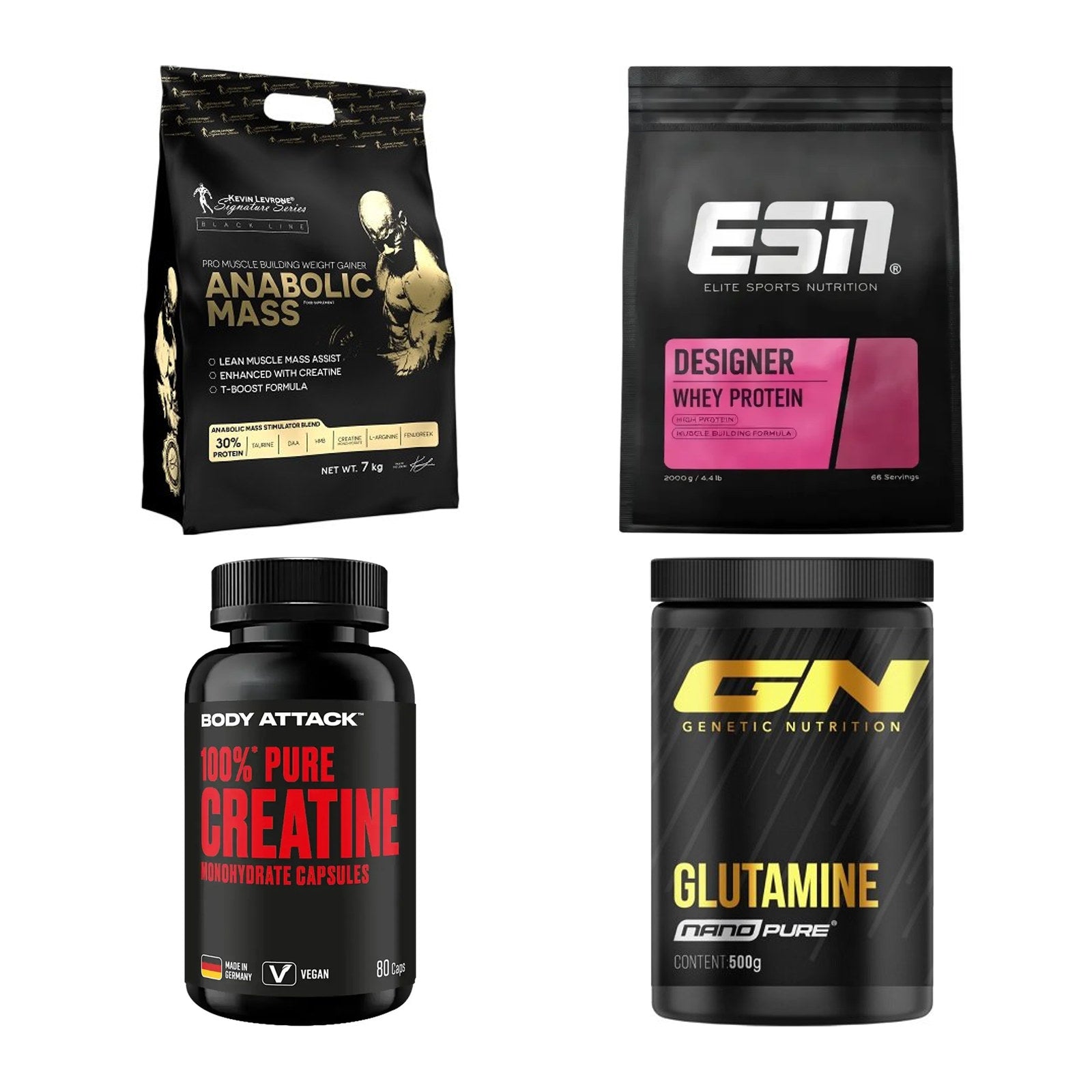 Masseaufbau für Fortgeschrittene: Kevin Levrone Anabolic + 3 weitere – alle enthaltenen Artikel