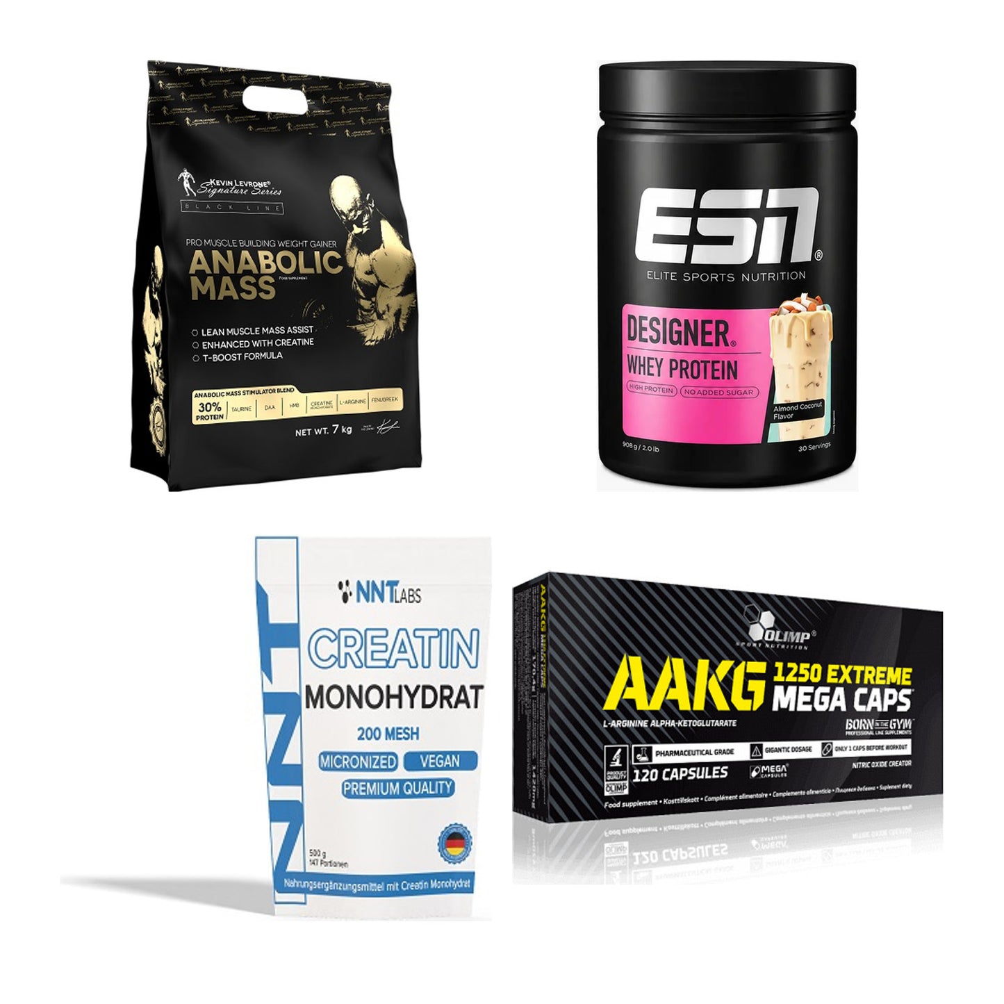 Masseaufbau für Fortgeschrittene: Kevin Levrone Anabolic + 3 weitere – alle enthaltenen Artikel