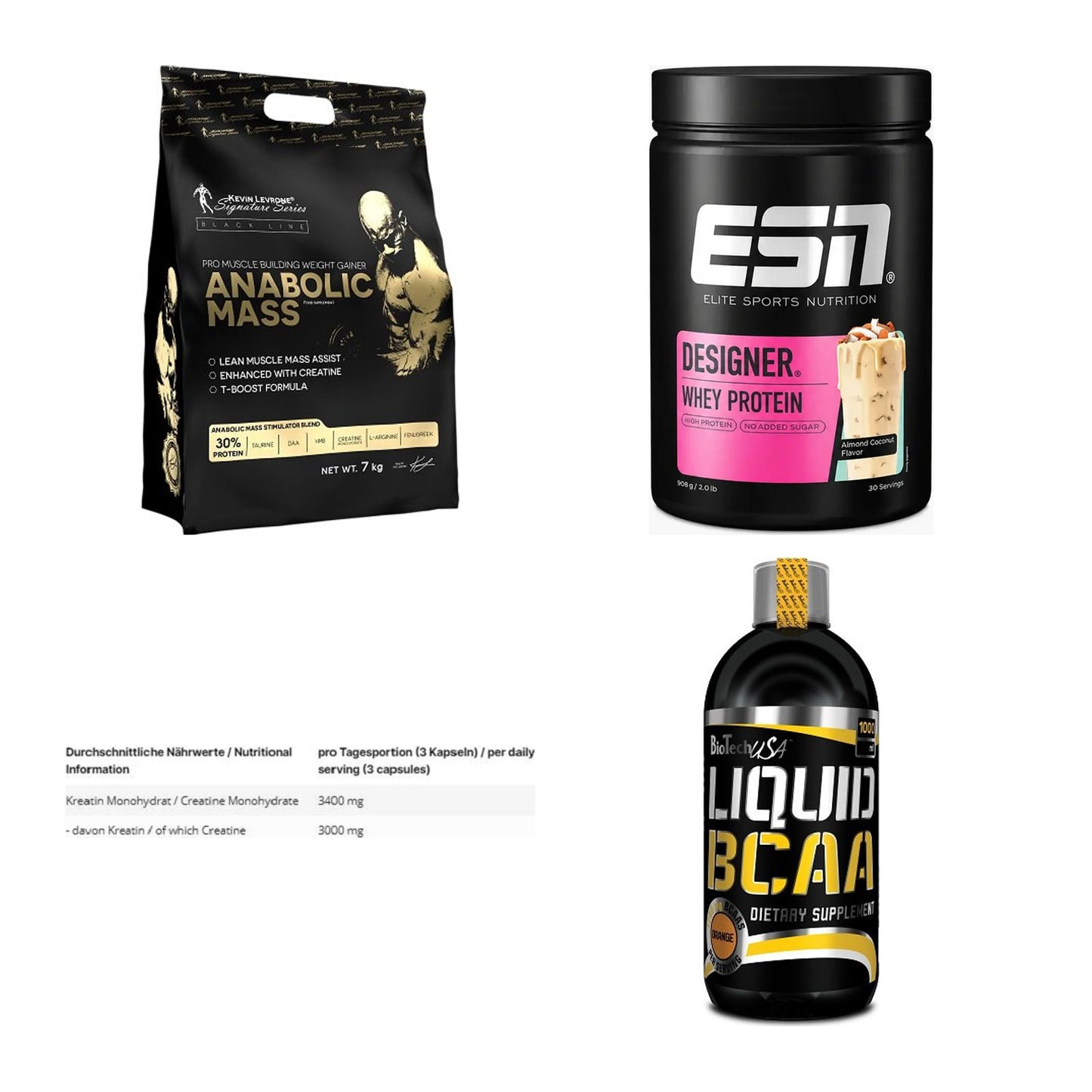 Masseaufbau für Fortgeschrittene: Kevin Levrone Anabolic + 3 weitere – alle enthaltenen Artikel