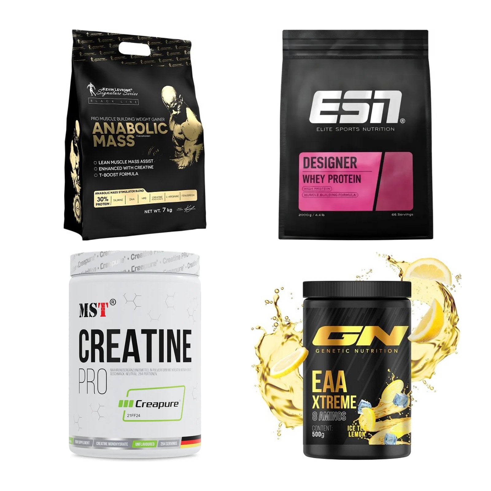 Masseaufbau für Fortgeschrittene: Kevin Levrone Anabolic + 3 weitere – alle enthaltenen Artikel