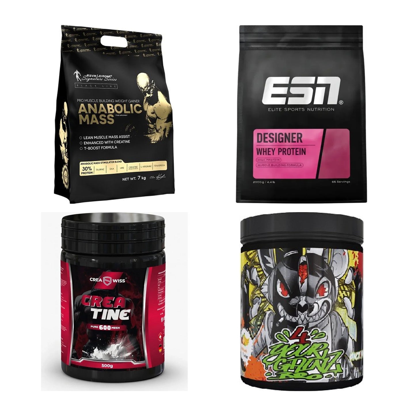 Masseaufbau für Fortgeschrittene: Kevin Levrone Anabolic + 3 weitere – alle enthaltenen Artikel