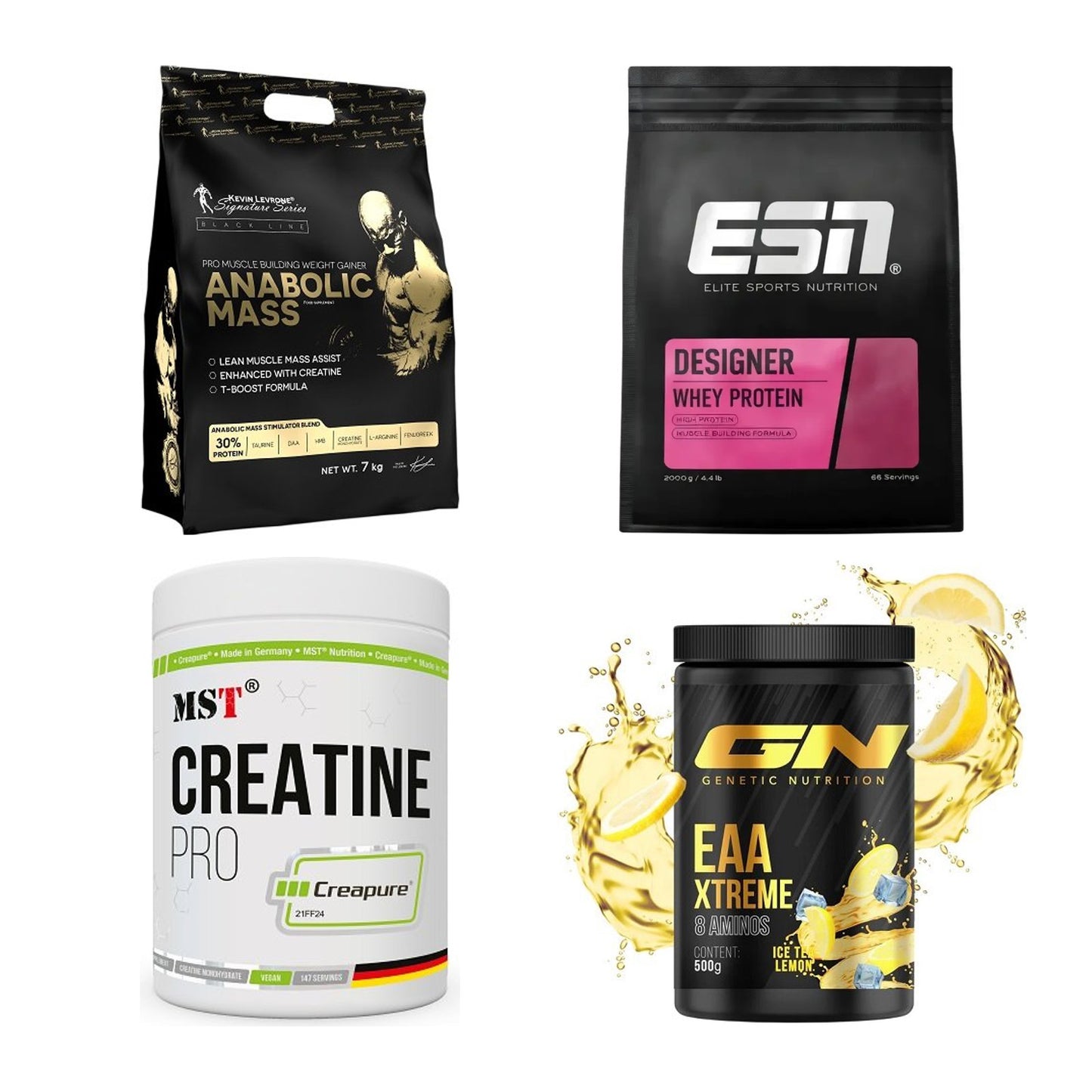 Masseaufbau für Fortgeschrittene: Kevin Levrone Anabolic + 3 weitere – alle enthaltenen Artikel