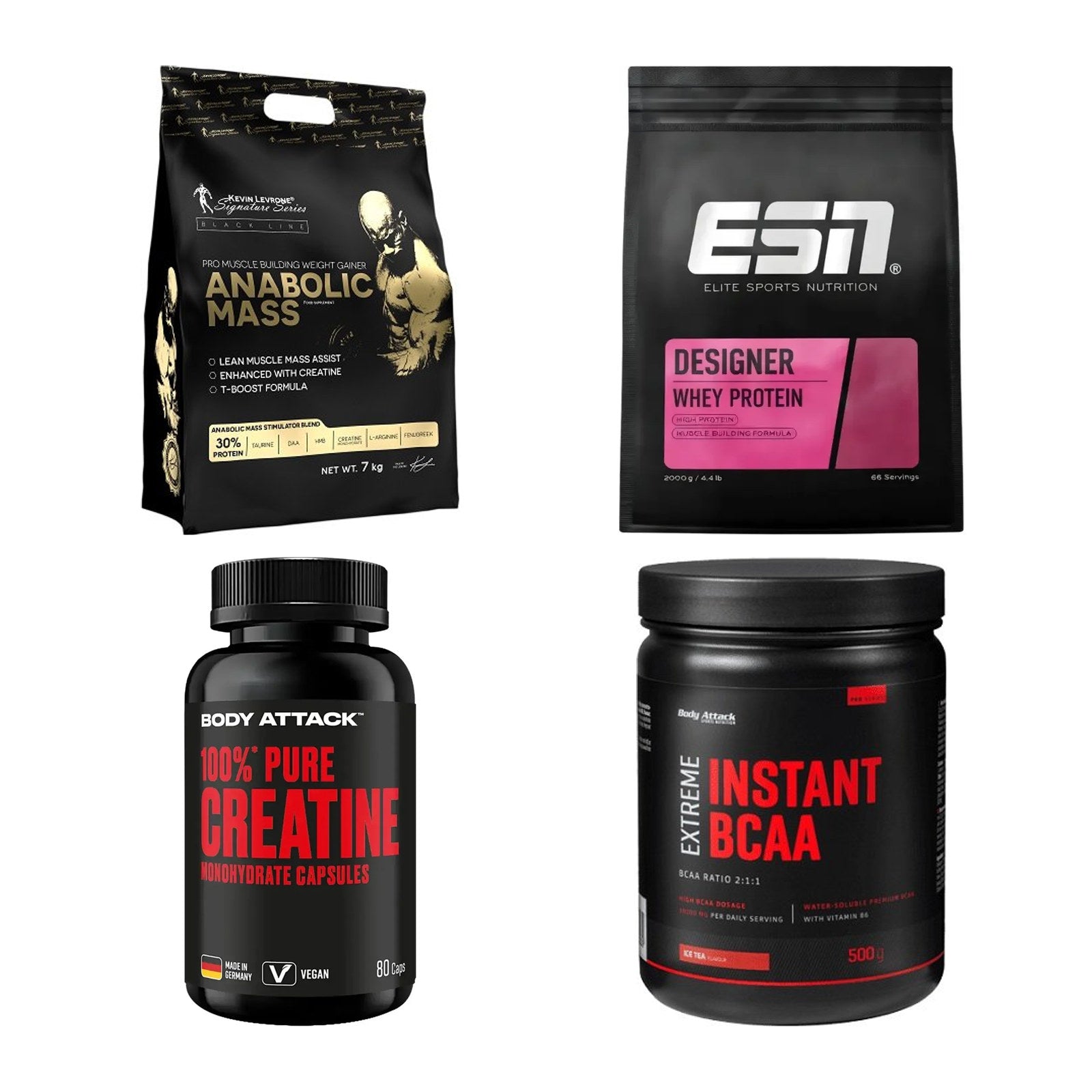Masseaufbau für Fortgeschrittene: Kevin Levrone Anabolic + 3 weitere – alle enthaltenen Artikel