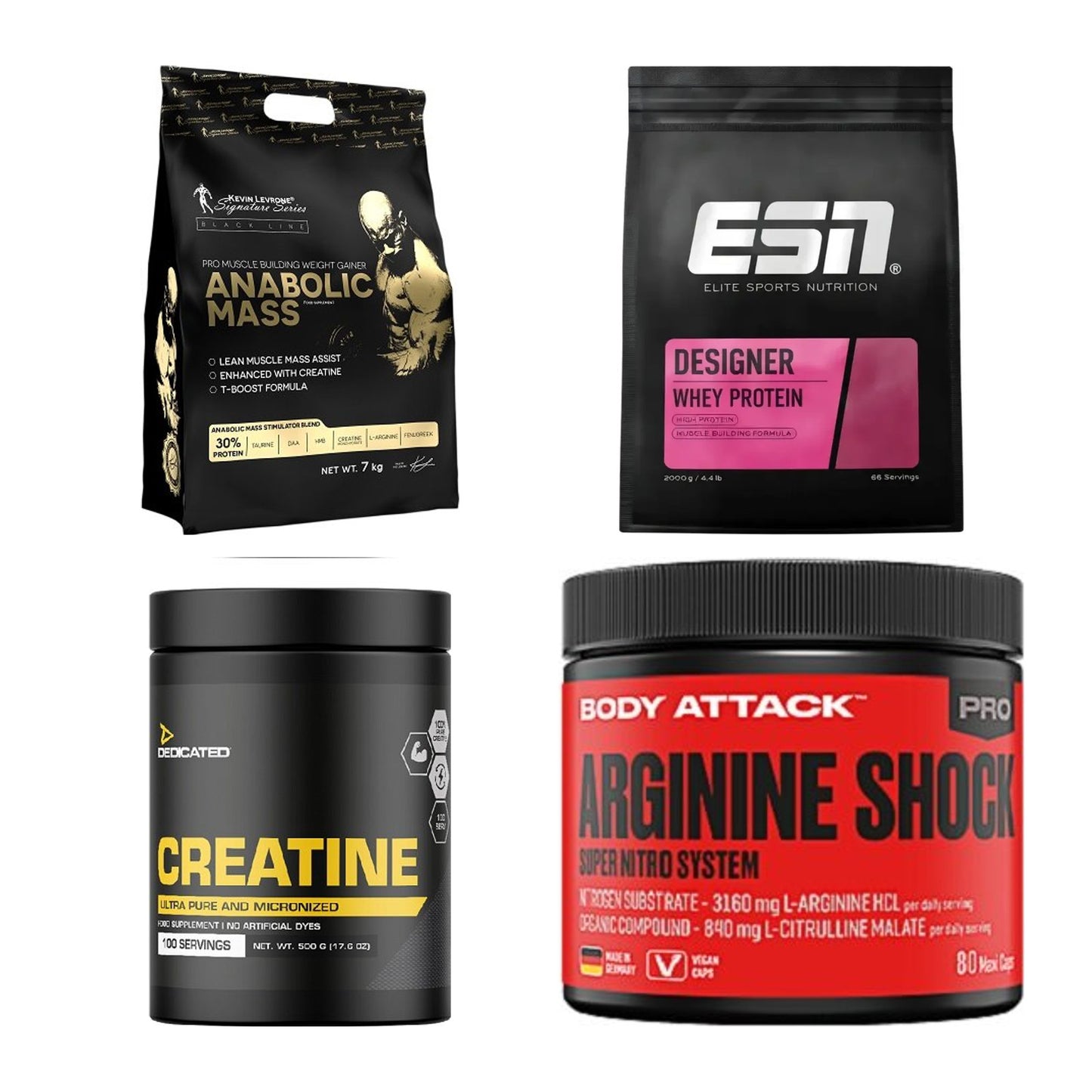 Masseaufbau für Fortgeschrittene: Kevin Levrone Anabolic + 3 weitere – alle enthaltenen Artikel