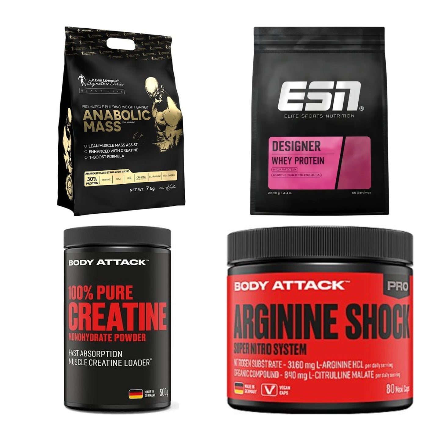 Masseaufbau für Fortgeschrittene: Kevin Levrone Anabolic + 3 weitere – alle enthaltenen Artikel