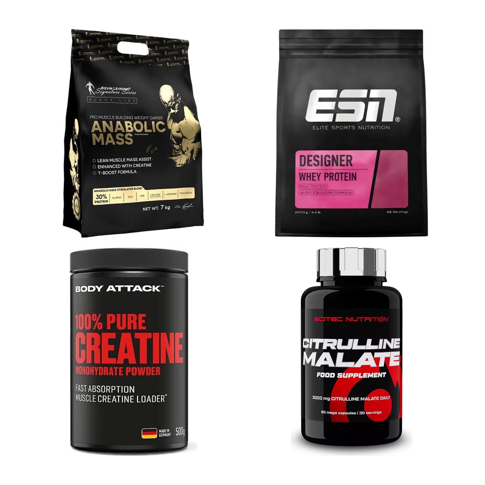 Masseaufbau für Fortgeschrittene: Kevin Levrone Anabolic + 3 weitere – alle enthaltenen Artikel