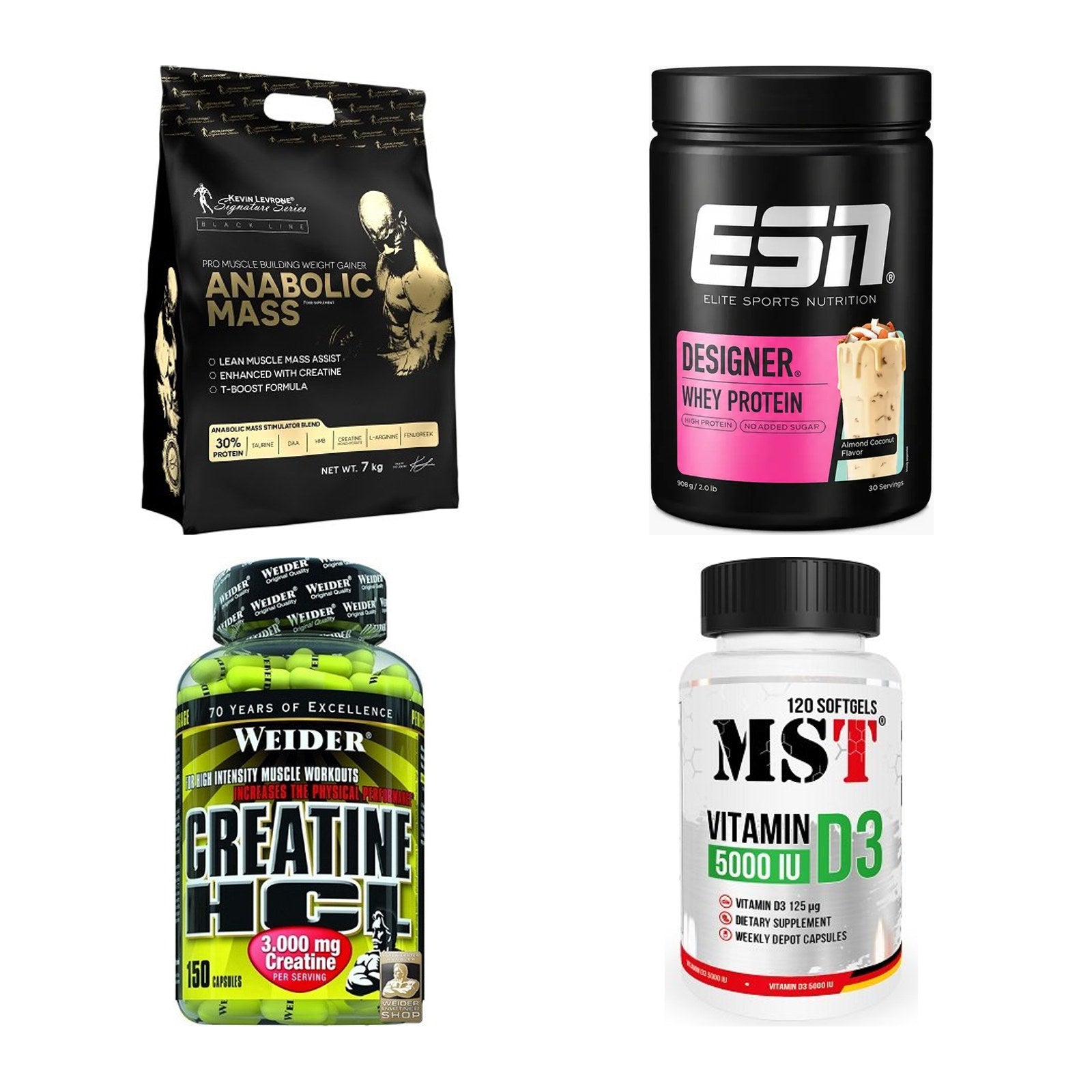 Masseaufbau für Fortgeschrittene: Kevin Levrone Anabolic + 3 weitere – alle enthaltenen Artikel