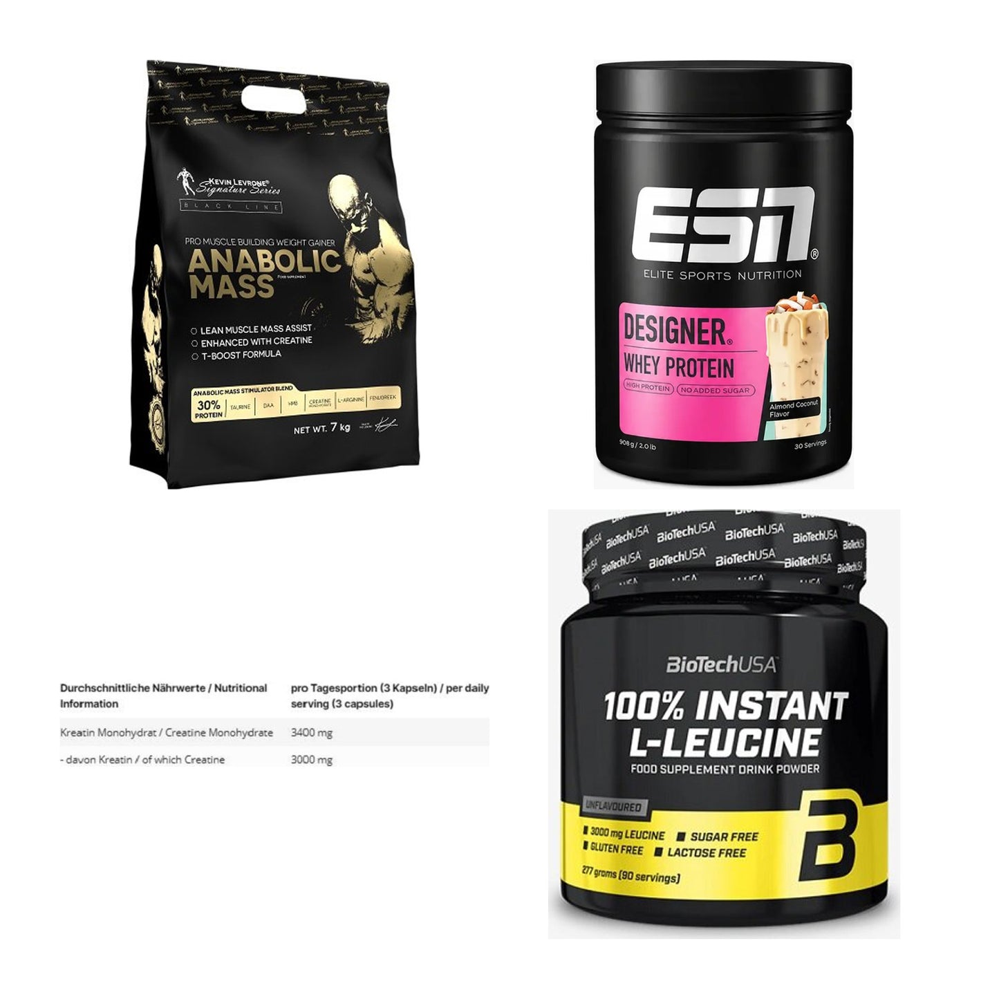 Masseaufbau für Fortgeschrittene: Kevin Levrone Anabolic + 3 weitere – alle enthaltenen Artikel