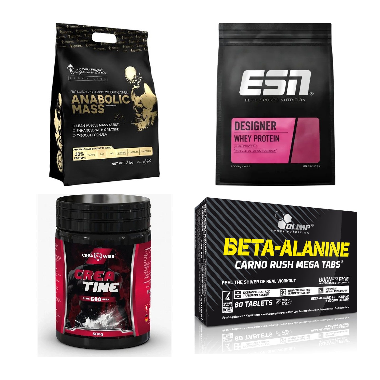Masseaufbau für Fortgeschrittene: Kevin Levrone Anabolic + 3 weitere – alle enthaltenen Artikel