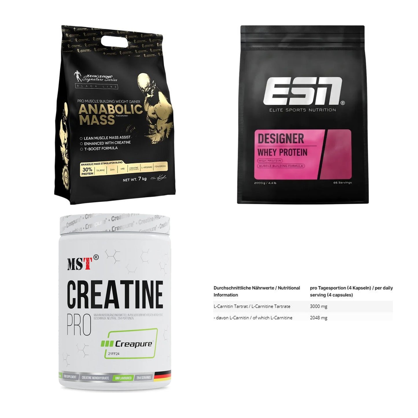 Masseaufbau für Fortgeschrittene: Kevin Levrone Anabolic + 3 weitere – alle enthaltenen Artikel
