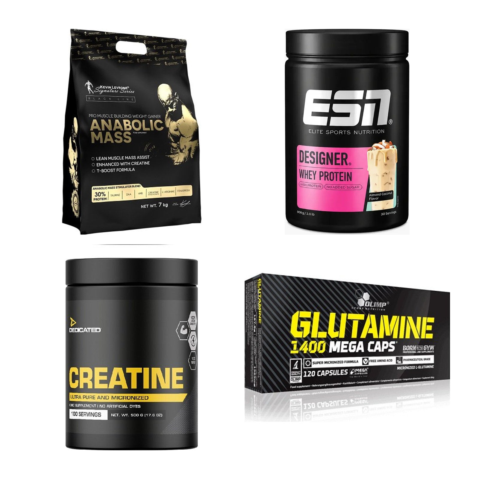 Masseaufbau für Fortgeschrittene: Kevin Levrone Anabolic + 3 weitere – alle enthaltenen Artikel