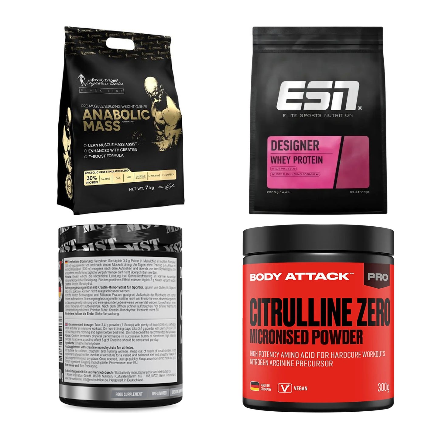 Masseaufbau für Fortgeschrittene: Kevin Levrone Anabolic + 3 weitere – alle enthaltenen Artikel