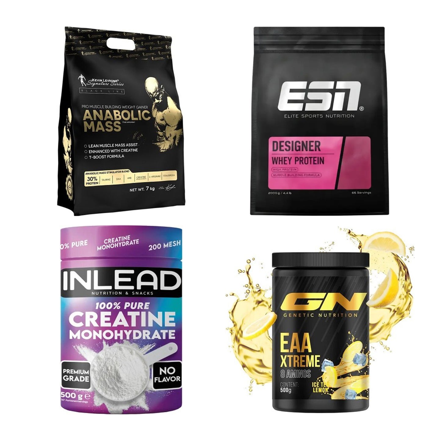 Masseaufbau für Fortgeschrittene: Kevin Levrone Anabolic + 3 weitere – alle enthaltenen Artikel