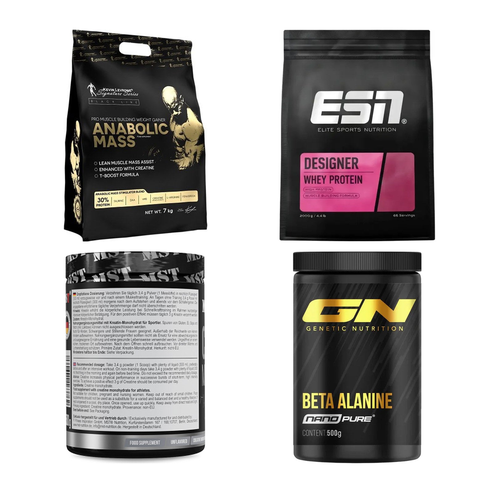 Masseaufbau für Fortgeschrittene: Kevin Levrone Anabolic + 3 weitere – alle enthaltenen Artikel