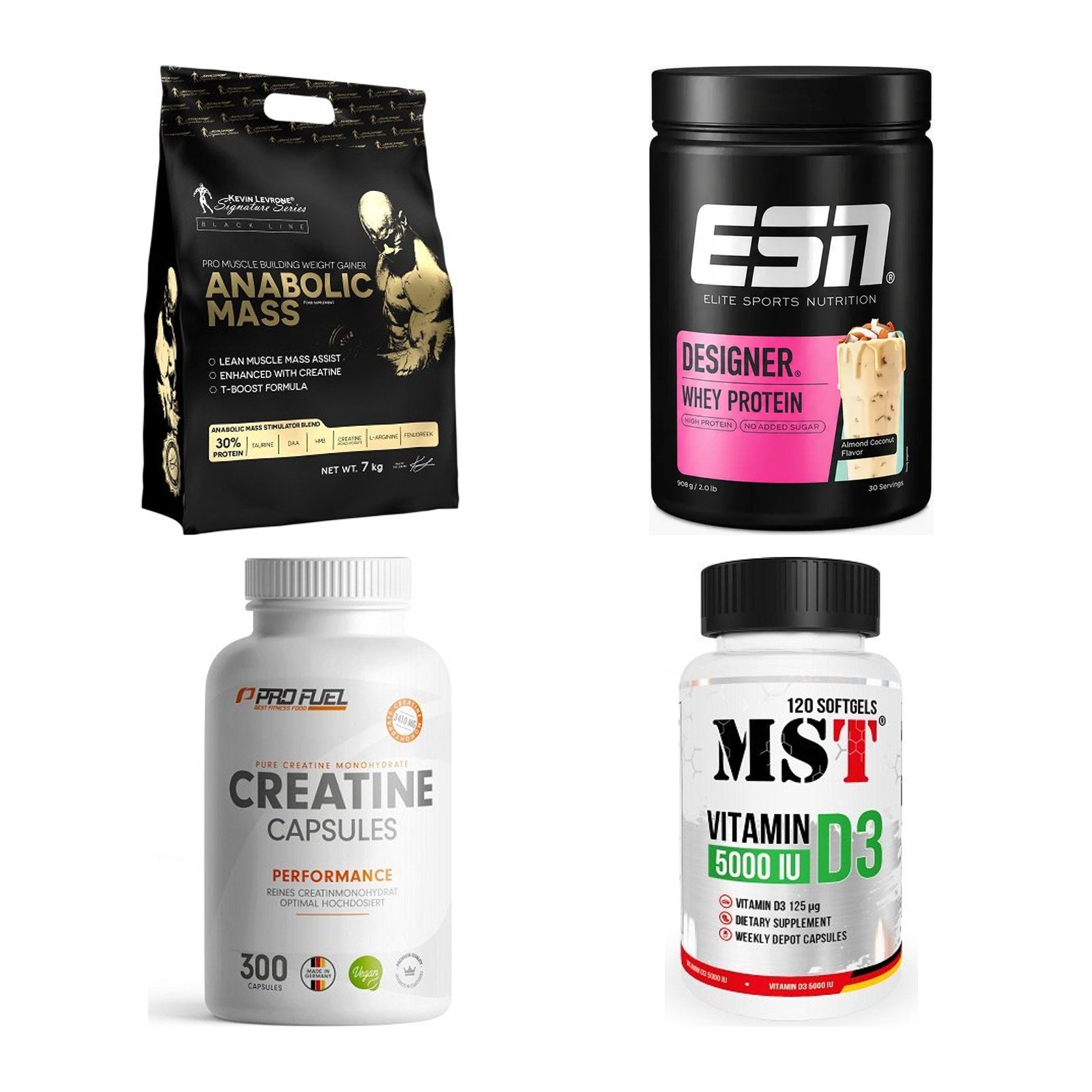 Masseaufbau für Fortgeschrittene: Kevin Levrone Anabolic + 3 weitere – alle enthaltenen Artikel