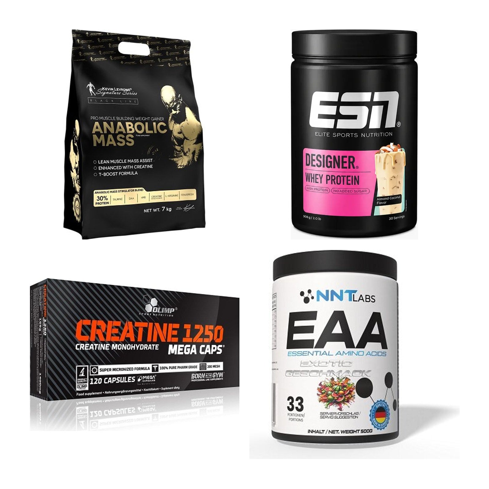 Masseaufbau für Fortgeschrittene: Kevin Levrone Anabolic + 3 weitere – alle enthaltenen Artikel