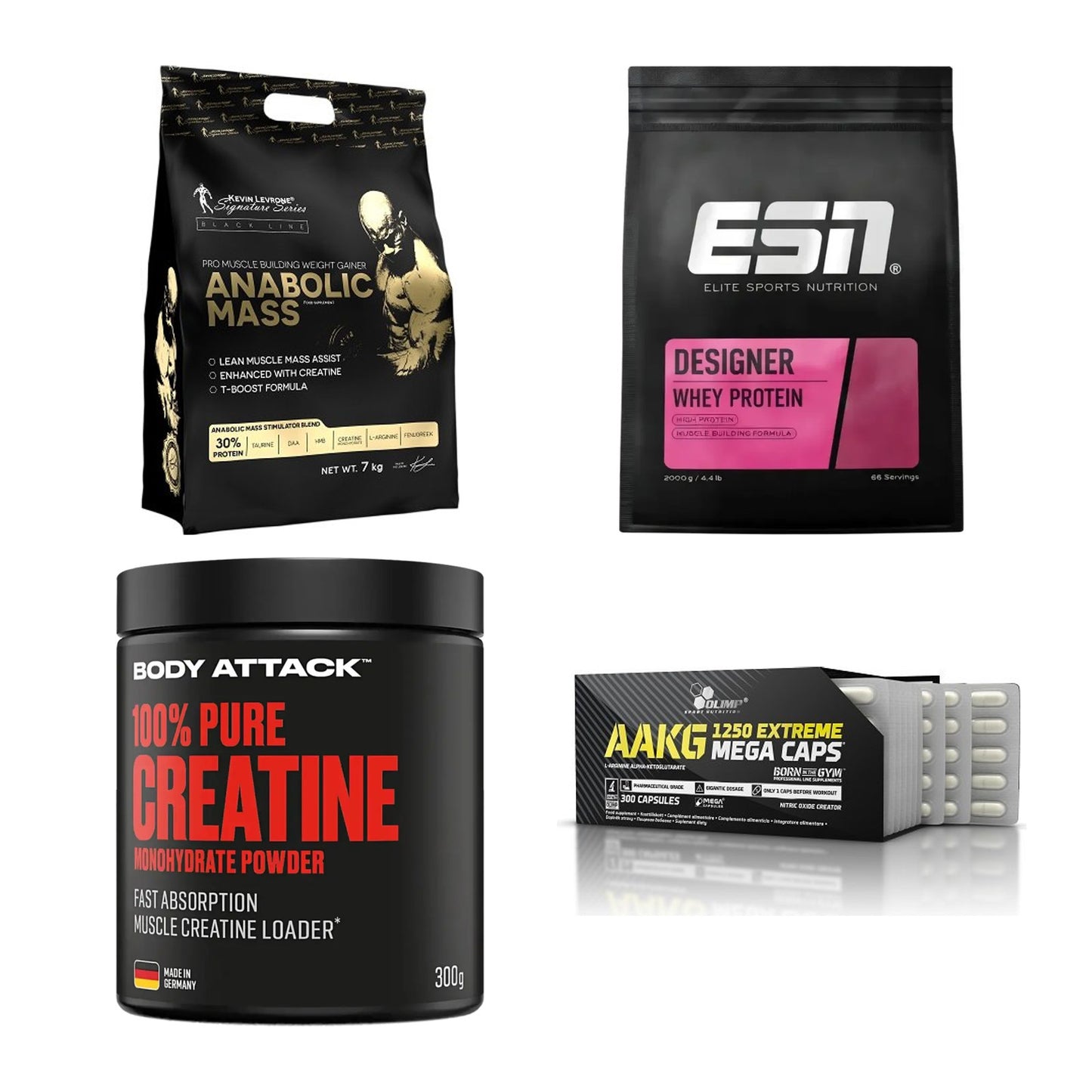 Masseaufbau für Fortgeschrittene: Kevin Levrone Anabolic + 3 weitere – alle enthaltenen Artikel
